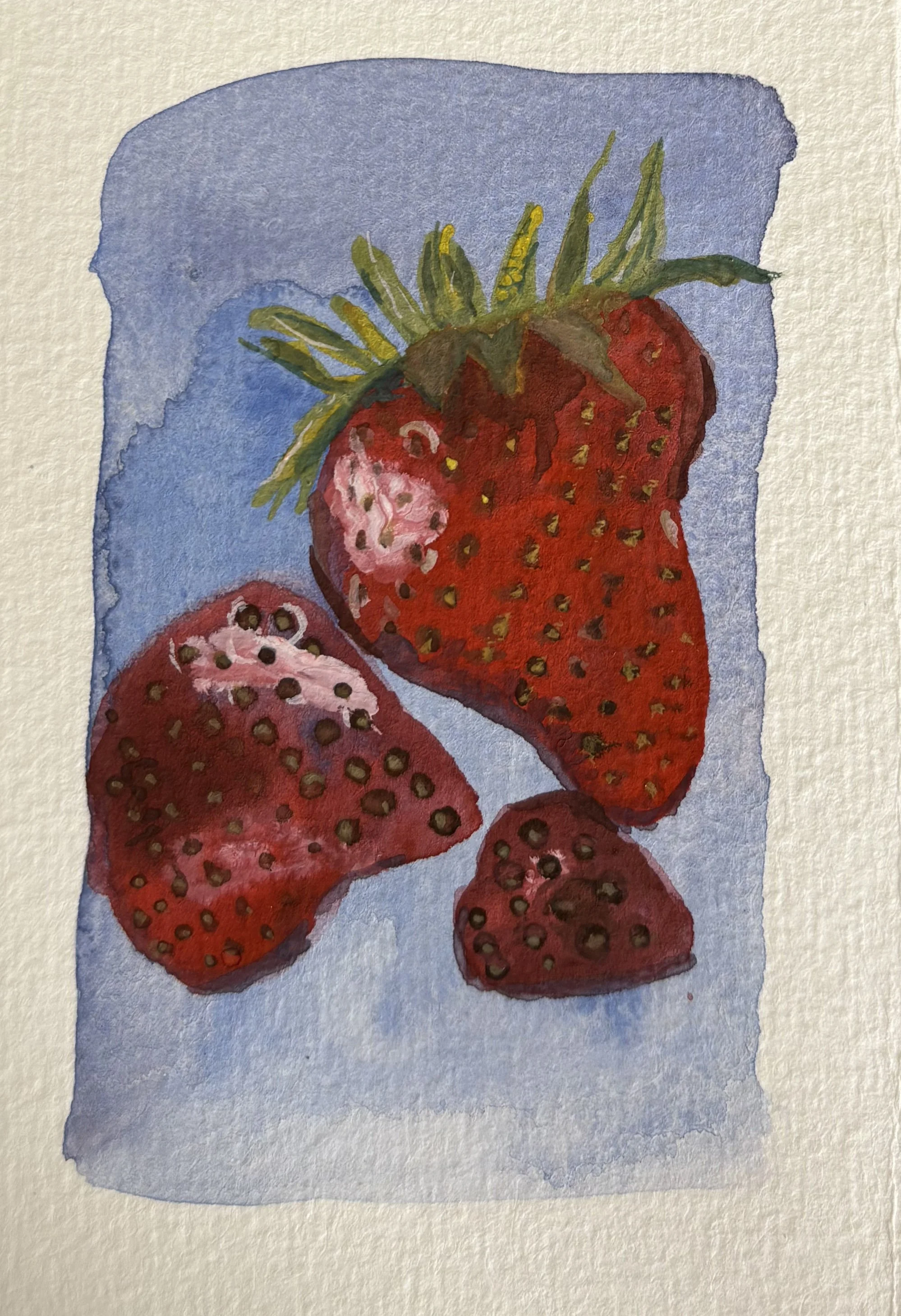 Vibrant Strawberry Gouache Print