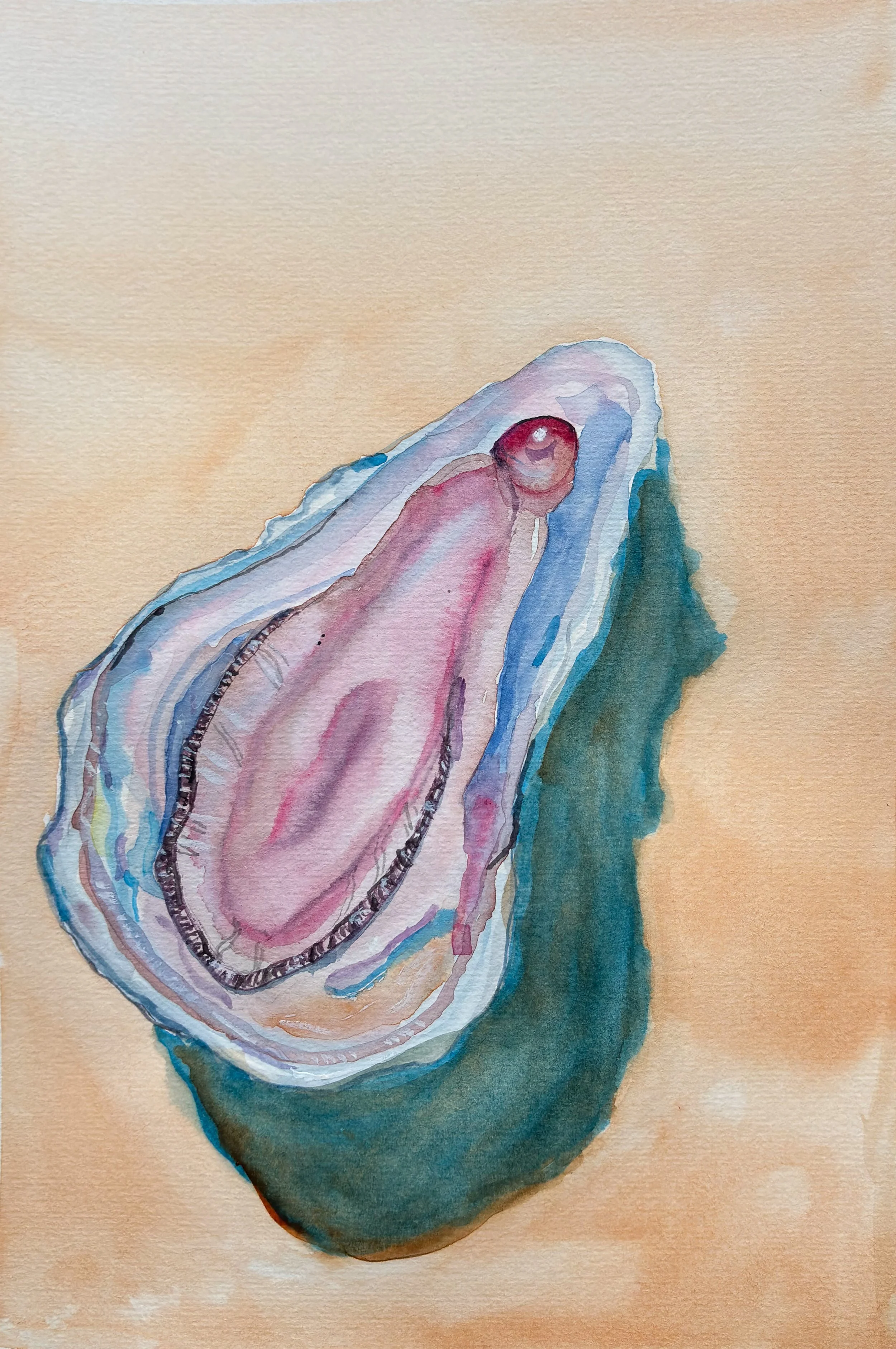 Whimsical Watercolor Oyster Art Print