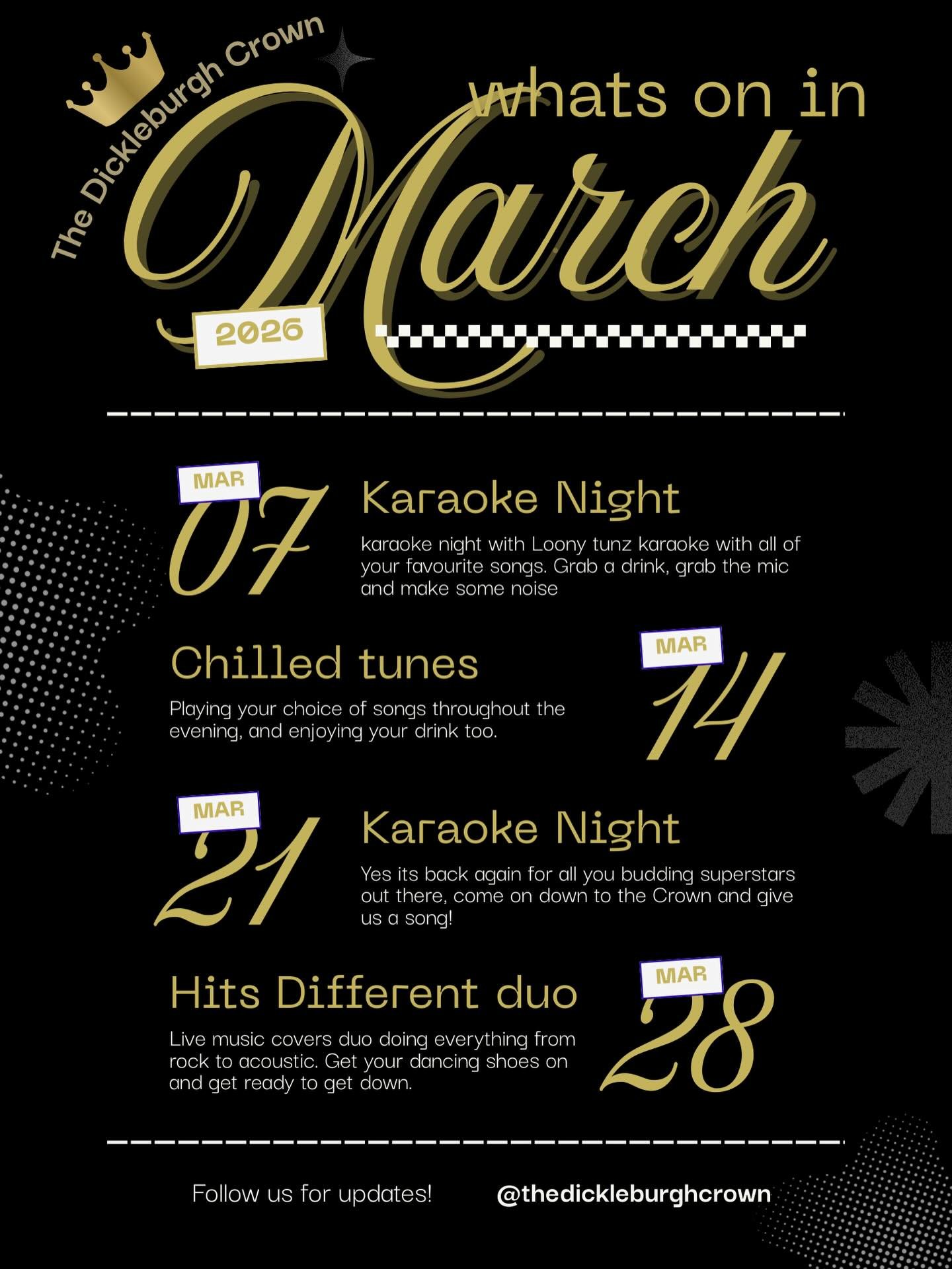 what&rsquo;s on for march 🎶🎶🎶
