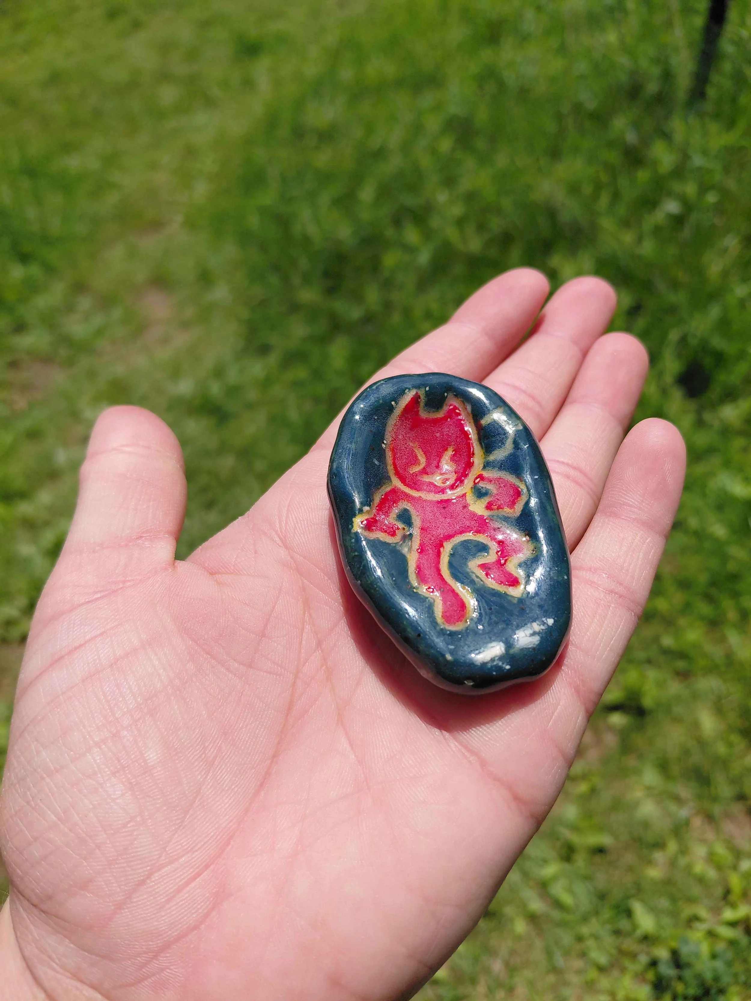 Blue squish worry stone