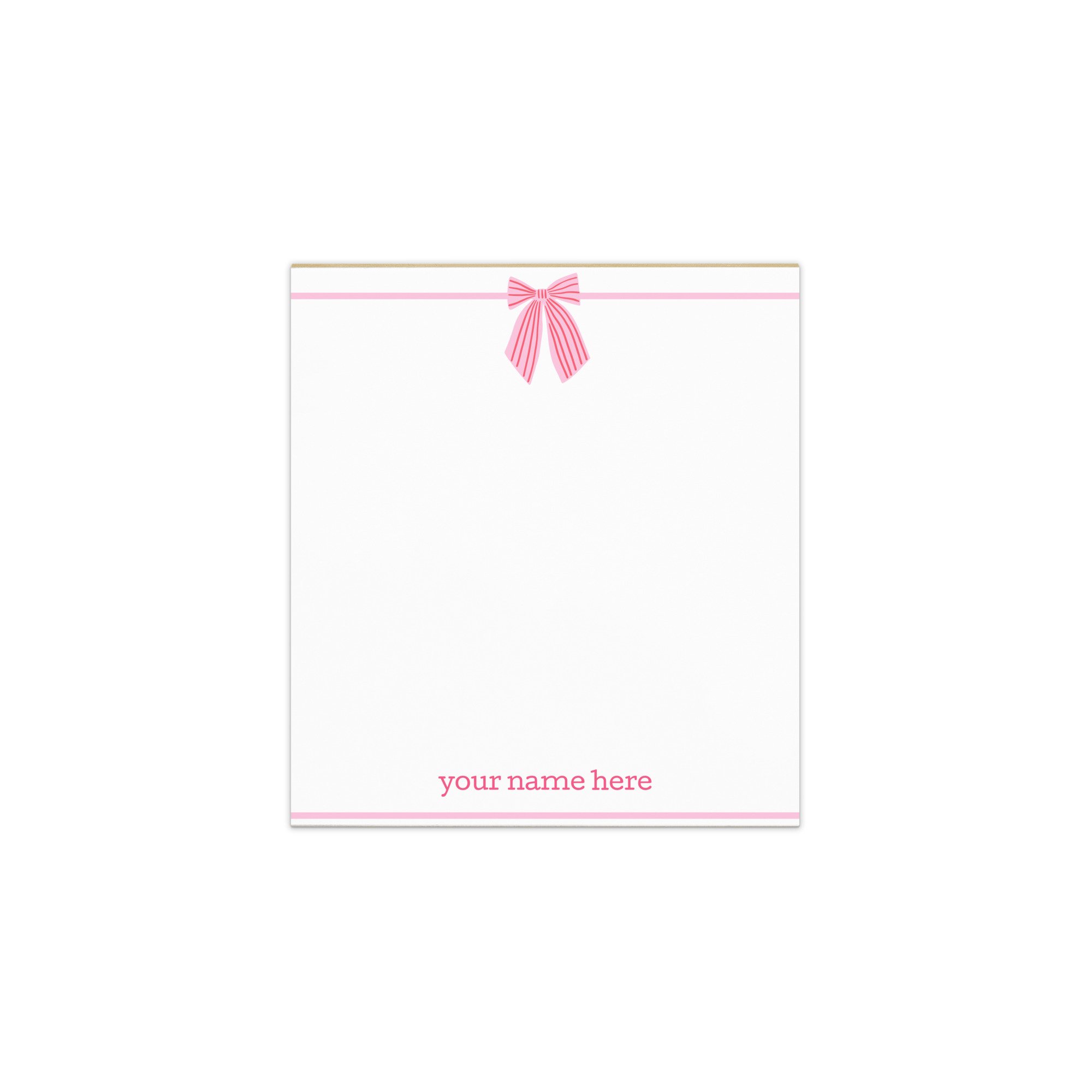 Striped Bow Notepad