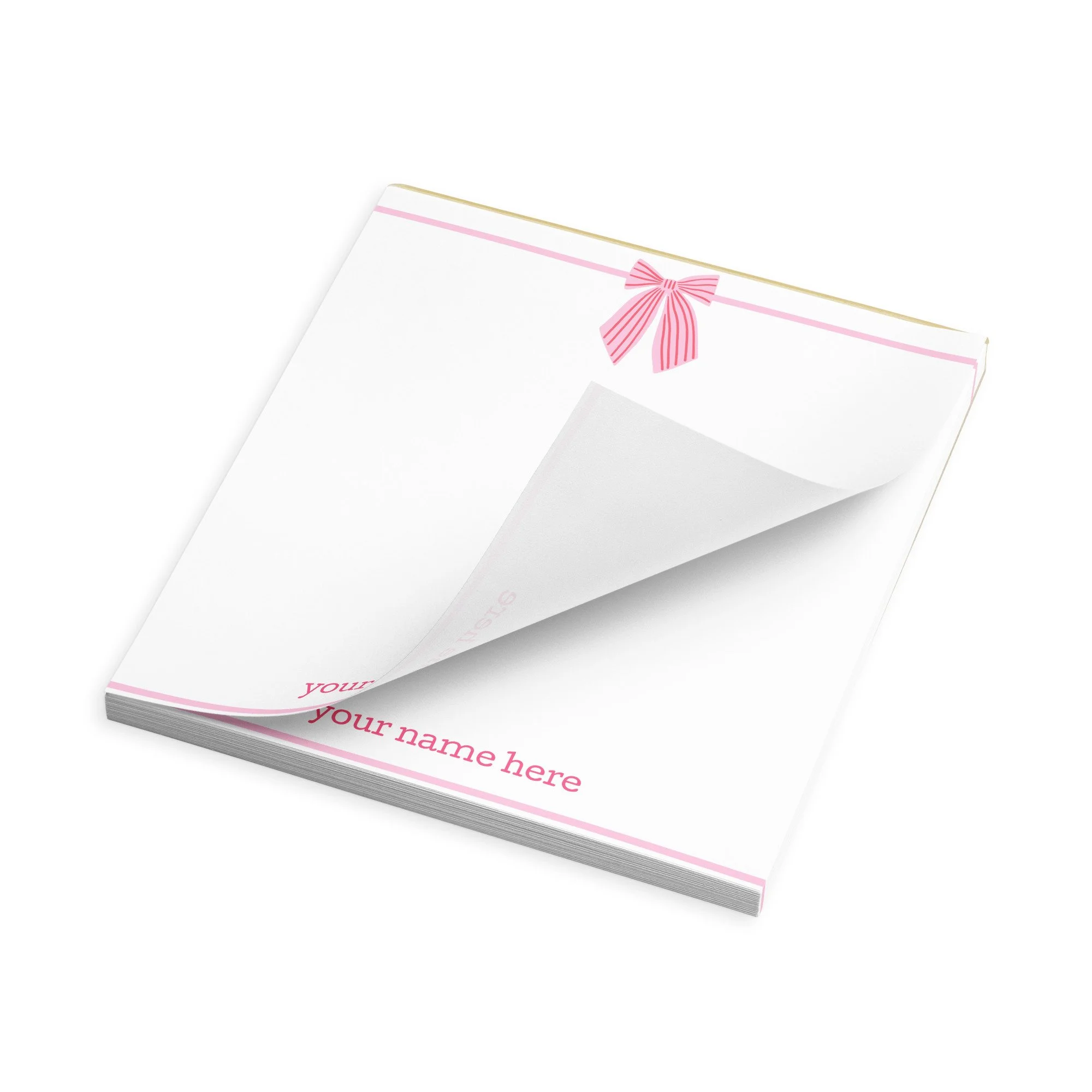 Striped Bow Notepad