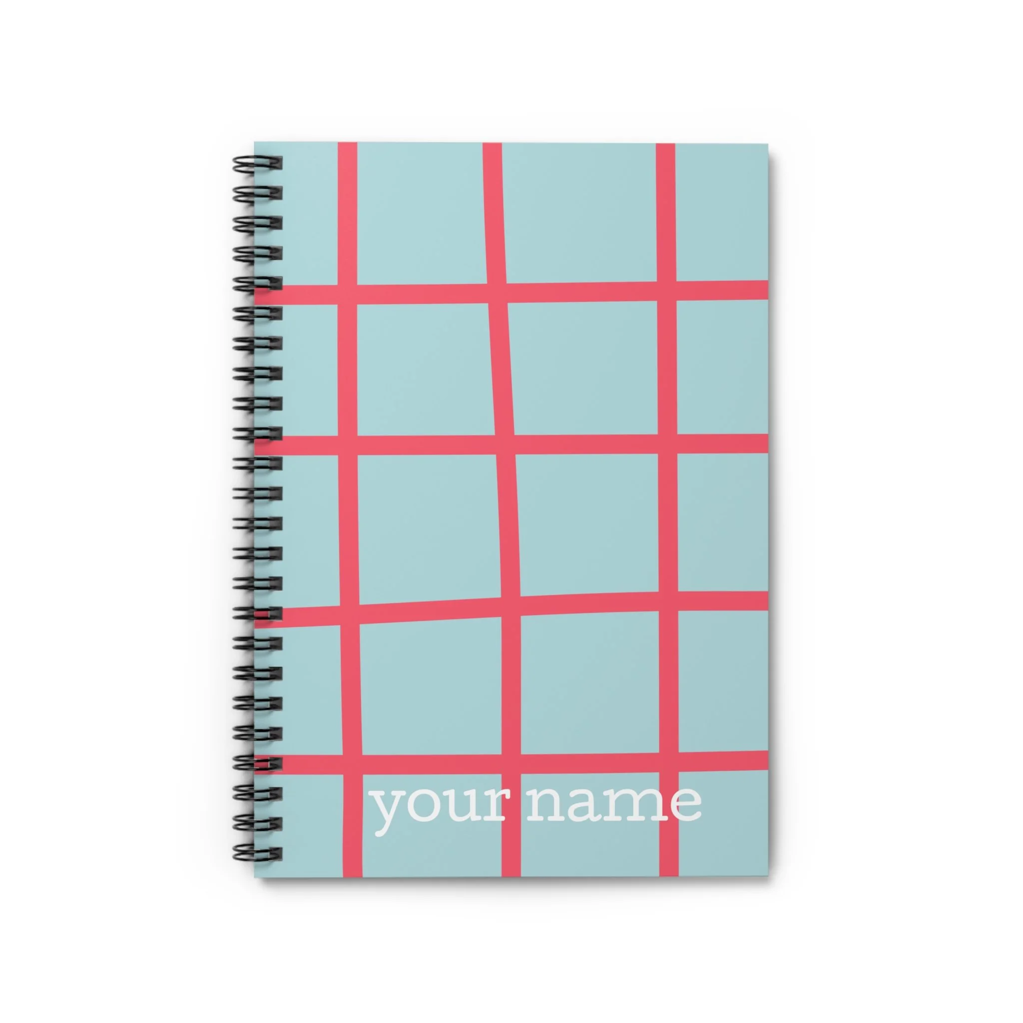 Spring Grid Spiral Notebook - Ruled Line (teal)