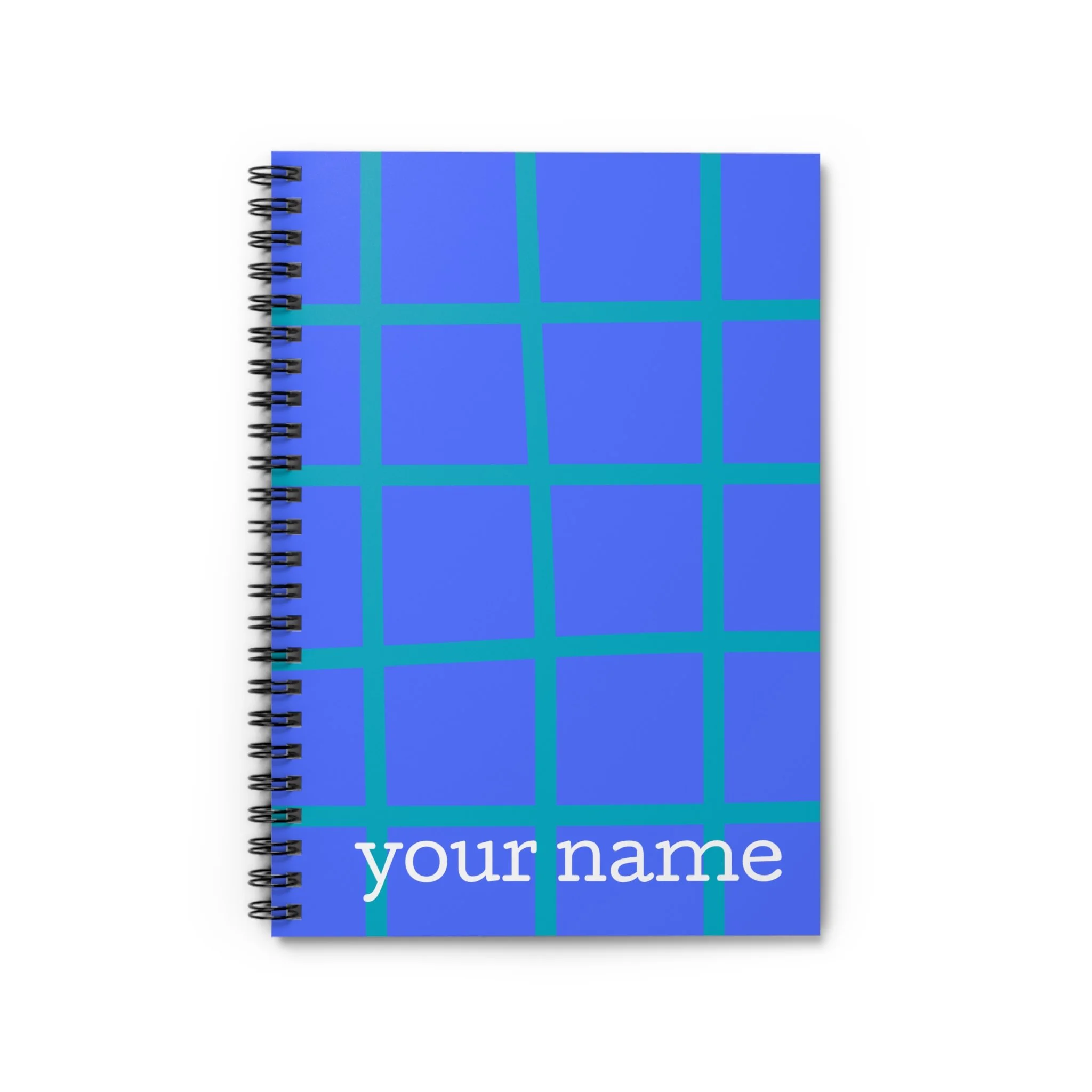 Spring Grid Spiral Notebook - Ruled Line (blue)