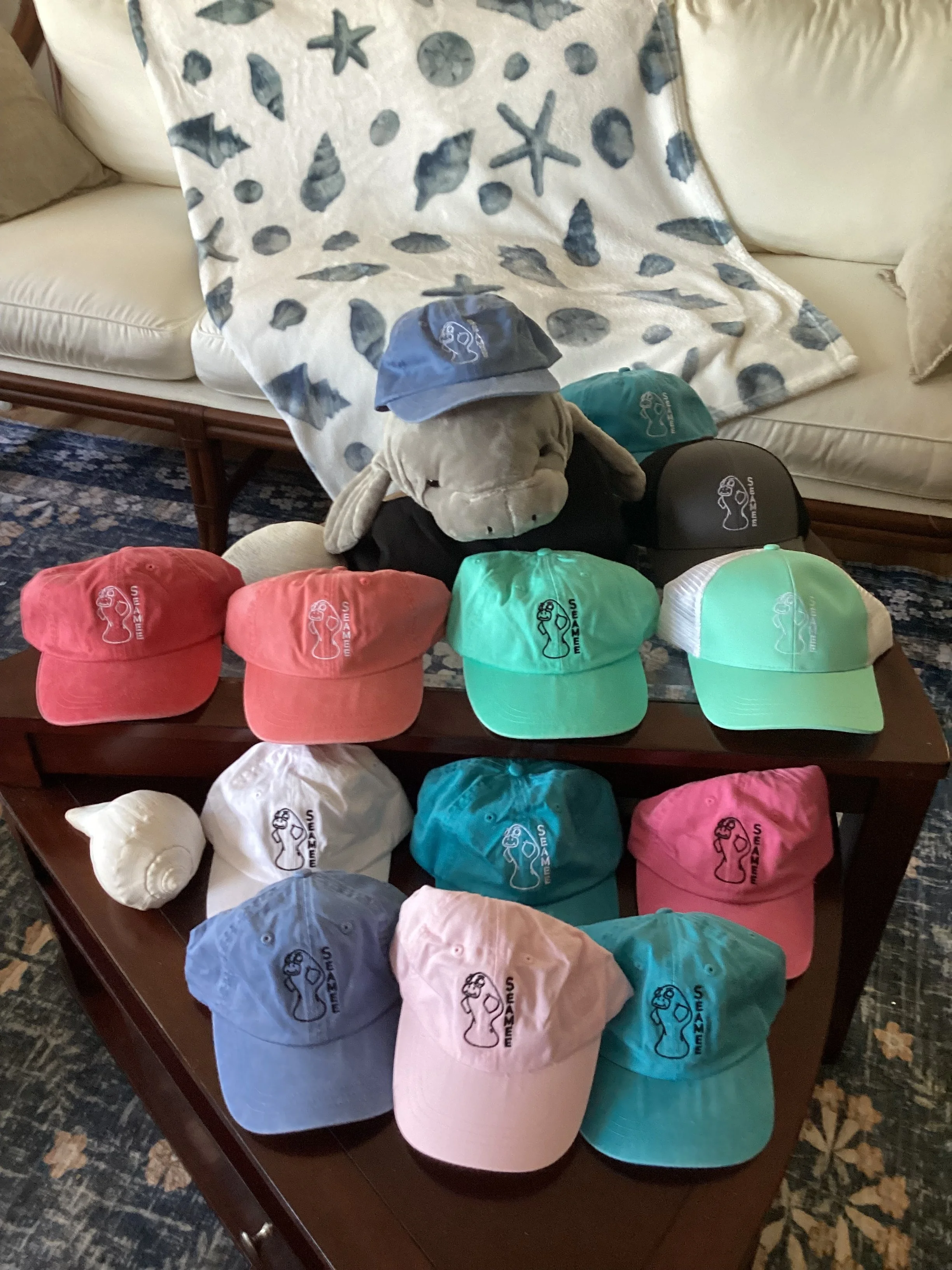 Seamee Embroidered Coastal Manatee kids Hats
