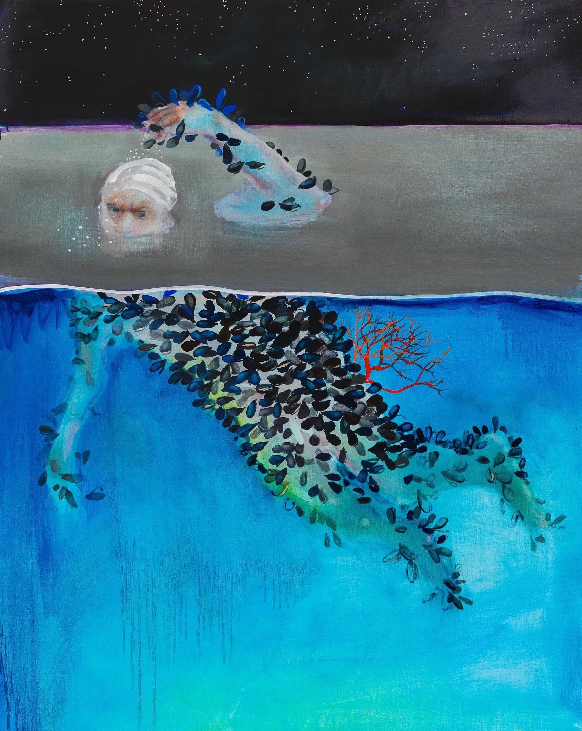 Long-Distance Swimmer –  Oil on linen 152x121cm 