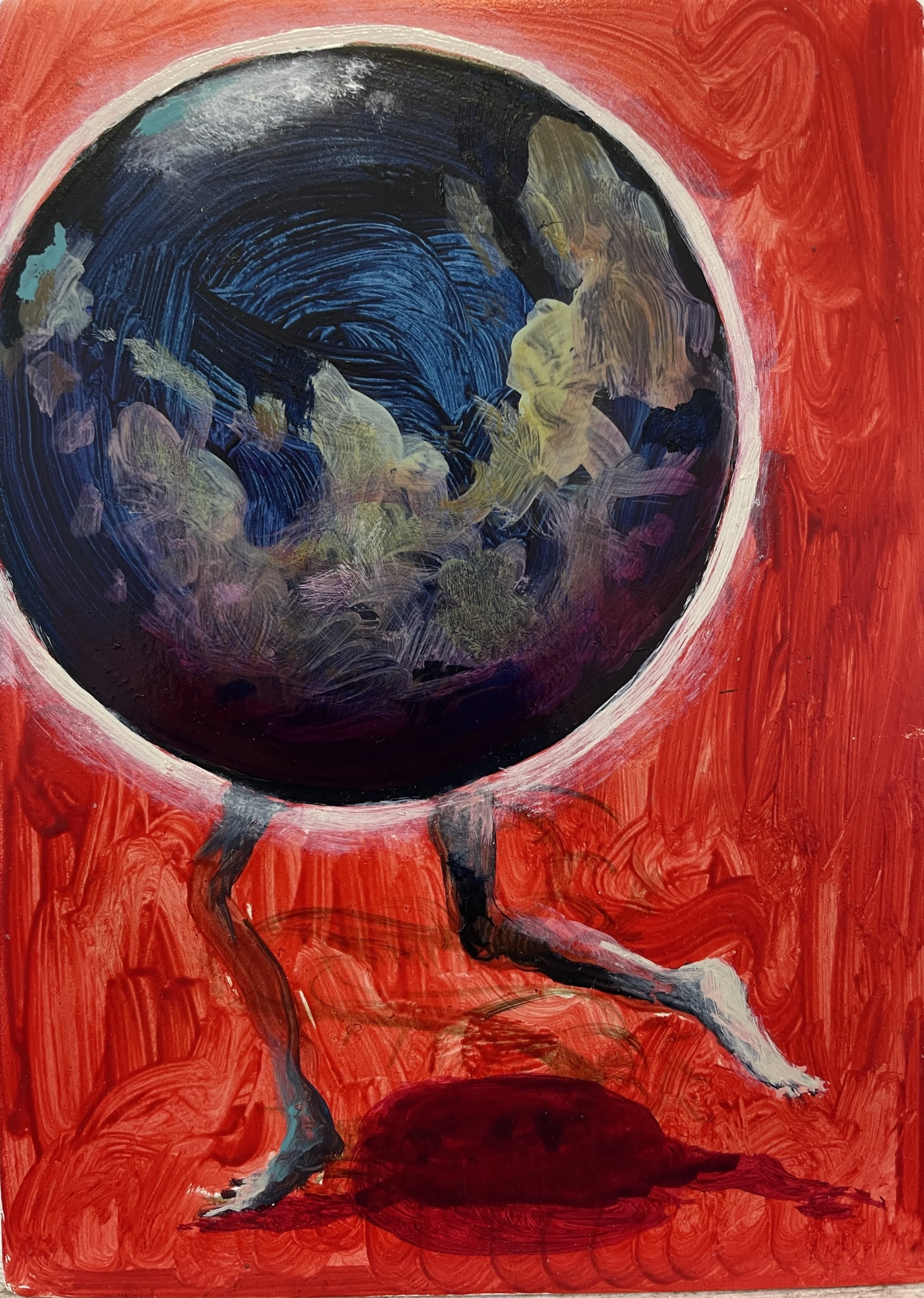 The World-Leaving- Oil on panel-18x13cm2024 