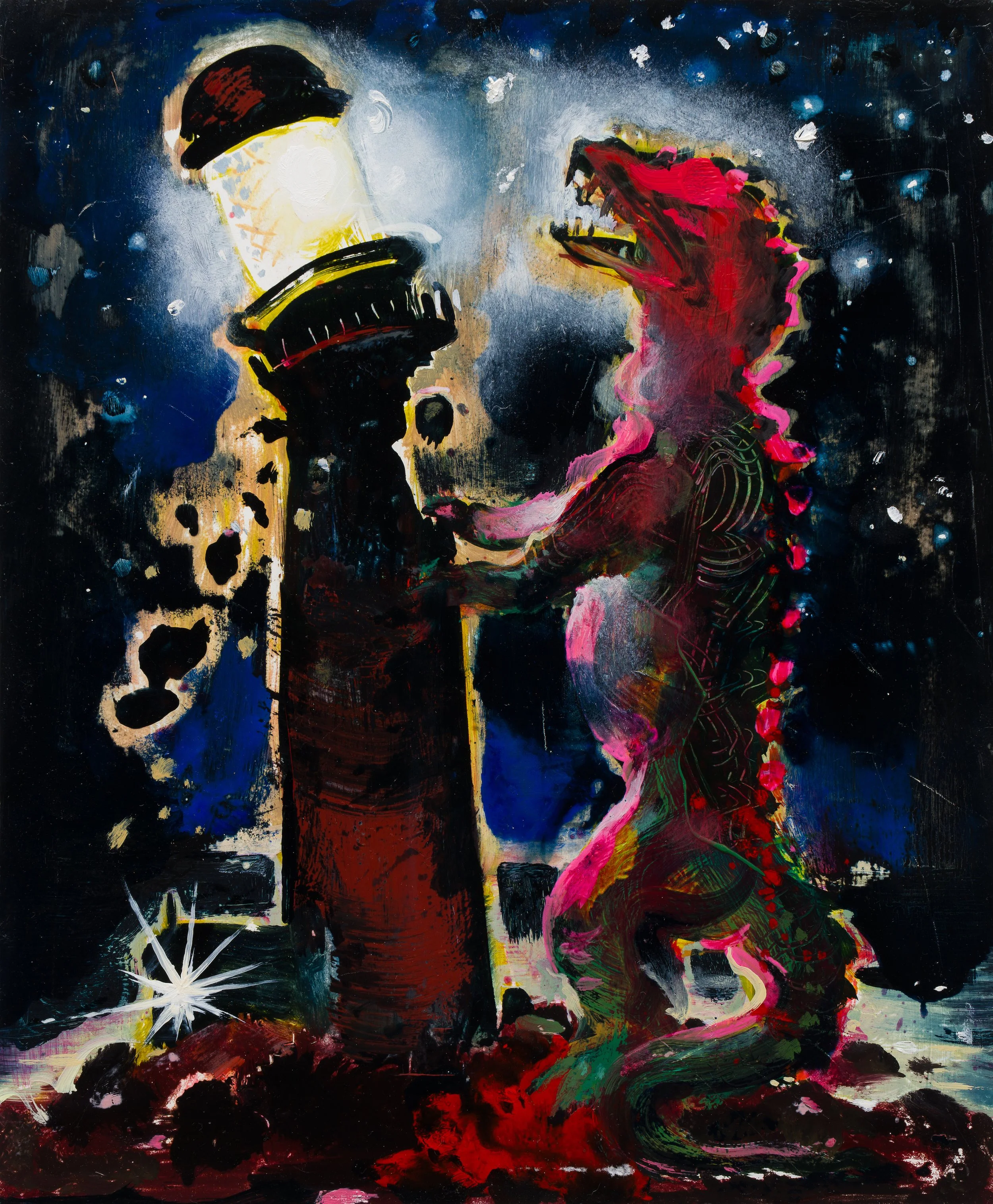 Wrath/Escaped monster -  oil on panel 30x25cm 2025 