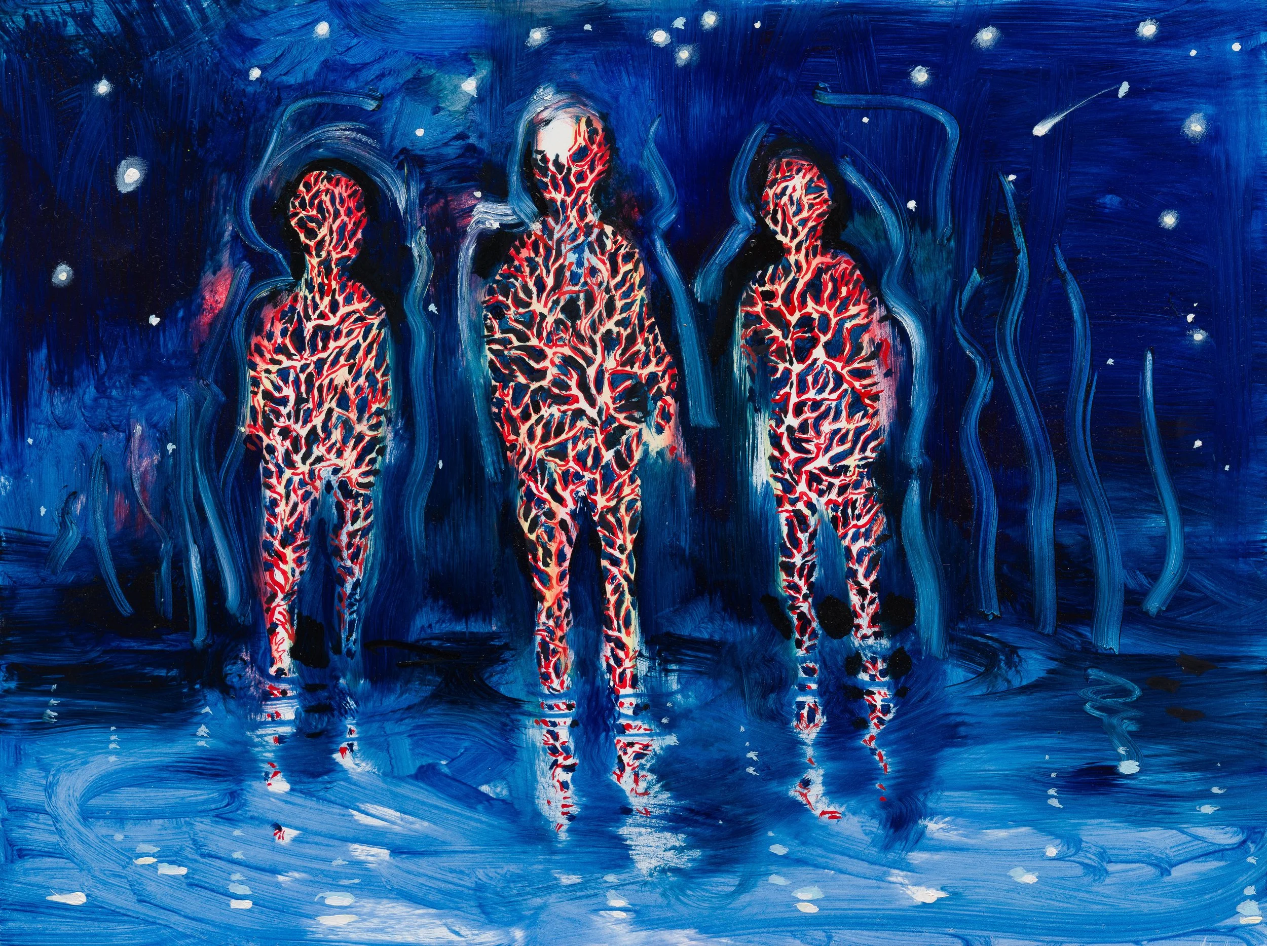 Corrosive Anatomy –  oil, oil stick on panel 30x40cm 2021 