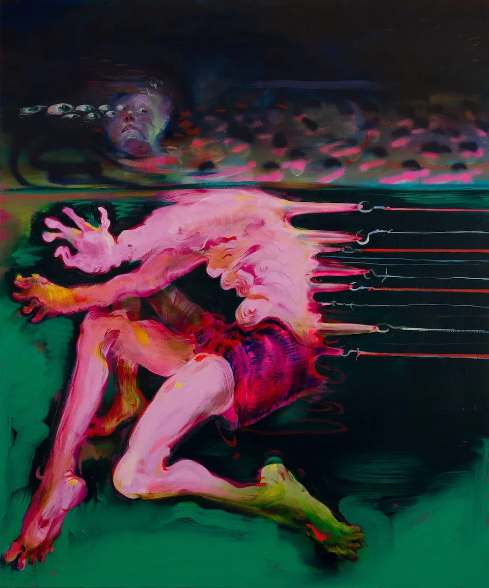 Current –  Oil & spray-paint on linen 152x121cm 