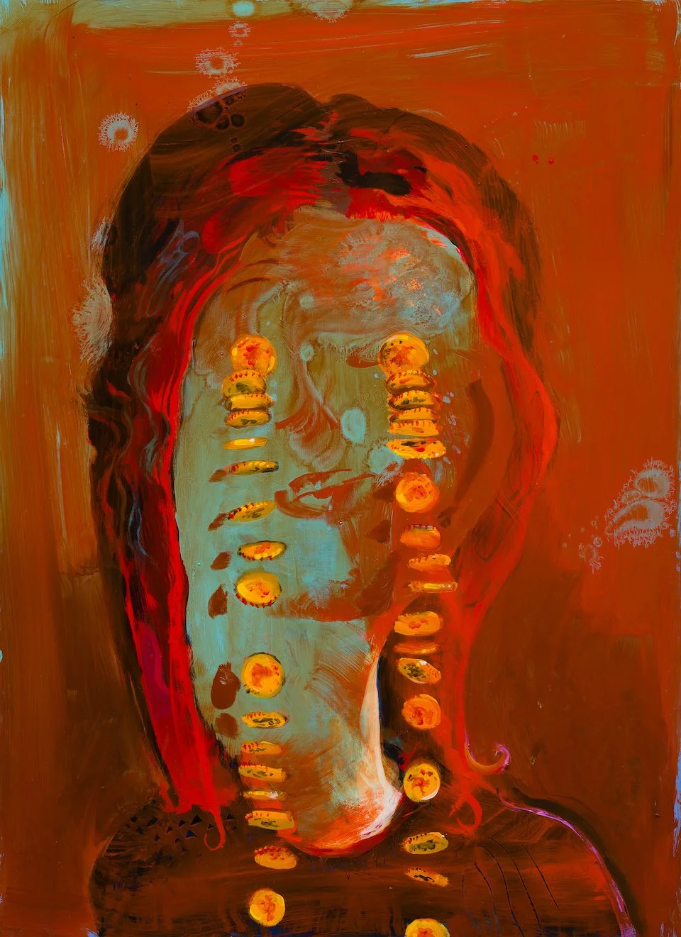 Greed/Weeping Gold -   oil on panel 110x80cm 2024 