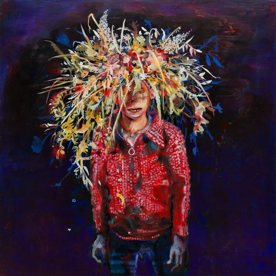 Boy with Too Many Sisters –  oil on linen  121x121cm 2023 