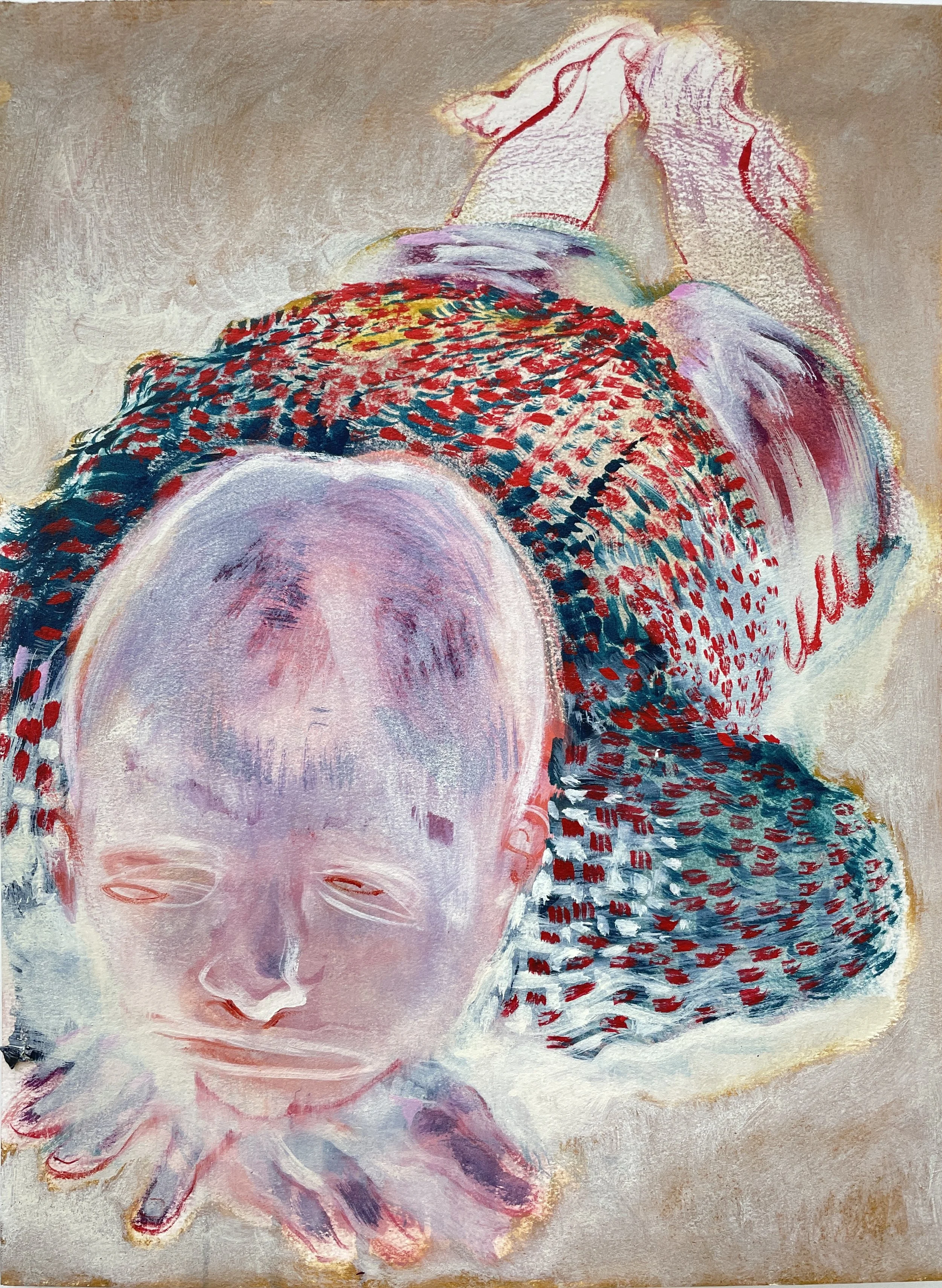 Bored Boy- Oil on paper 40x30cm 2024 