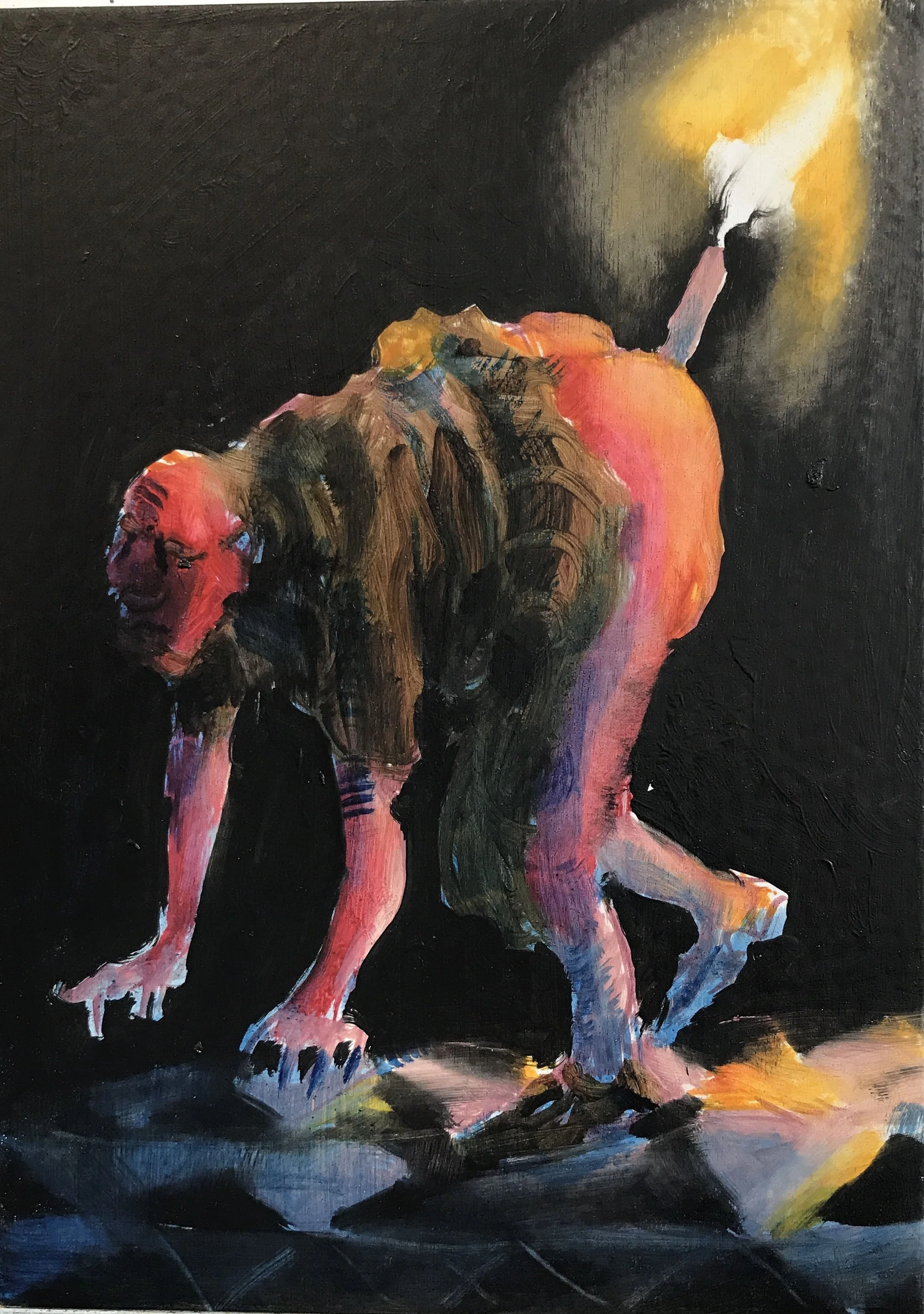 Shameless Joan –  oil on panel 18x13cm 2017 