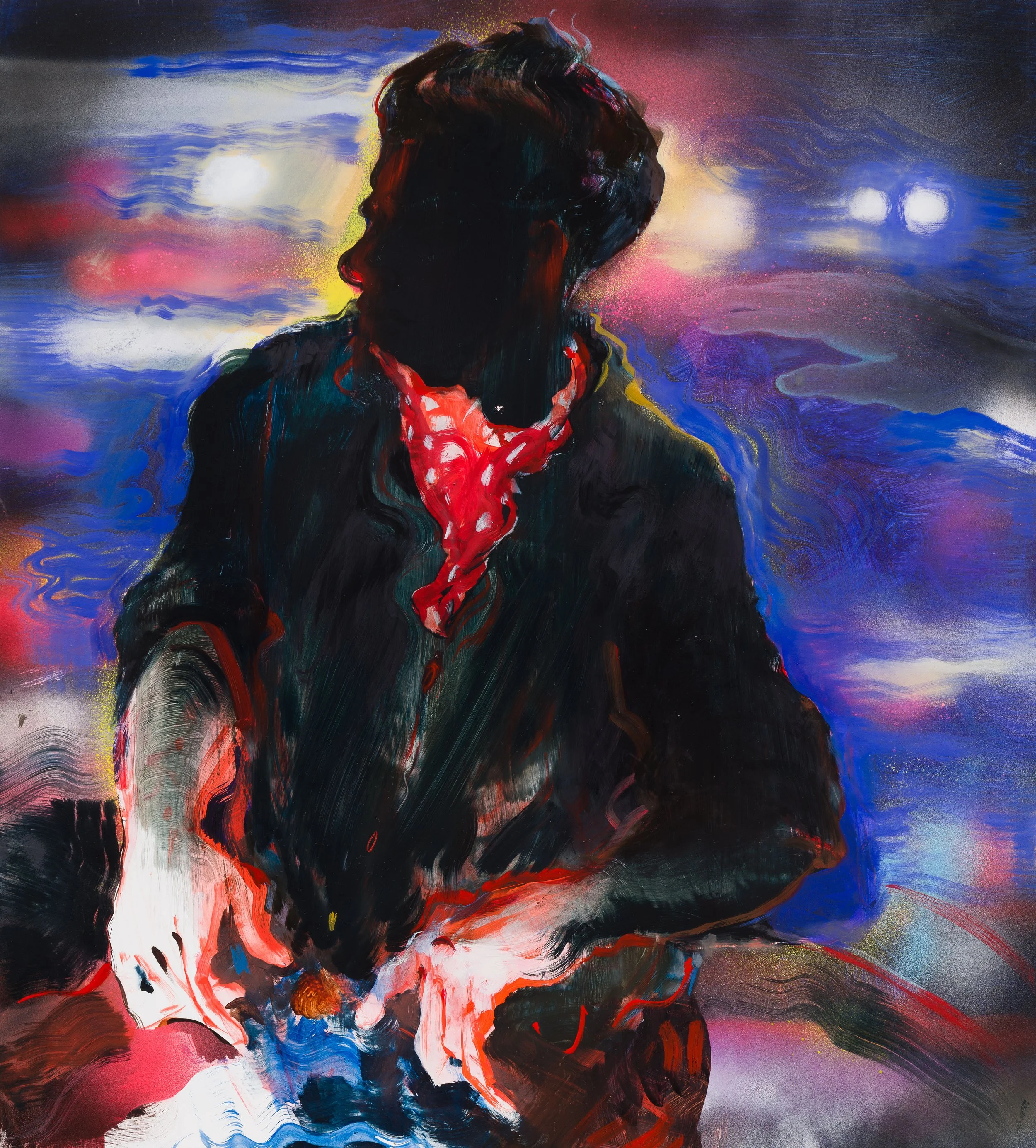 Remember Me –  oil, spray paint on panel 100x90cm 2022 