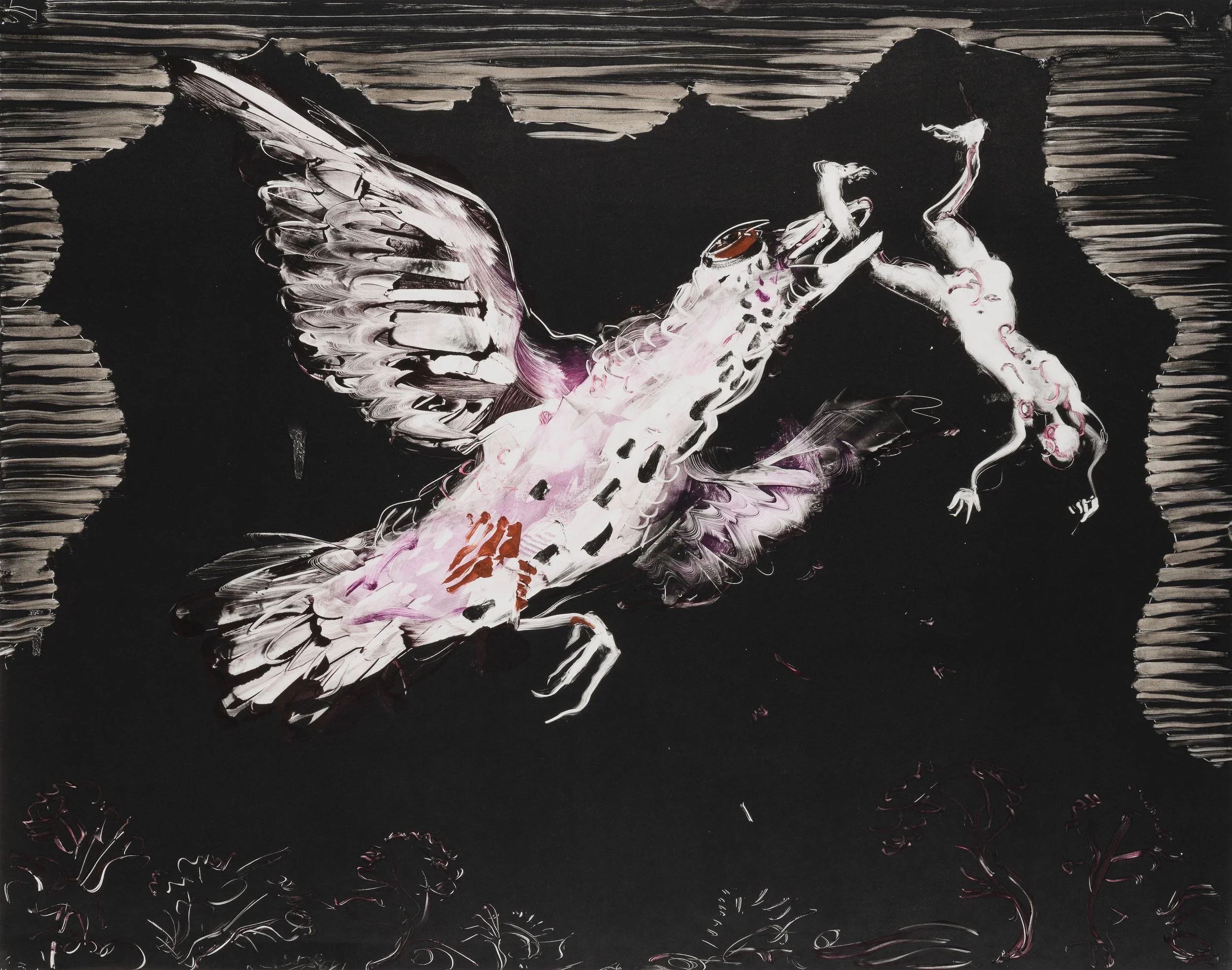 Night Bird –  Monotype 100x80cm 