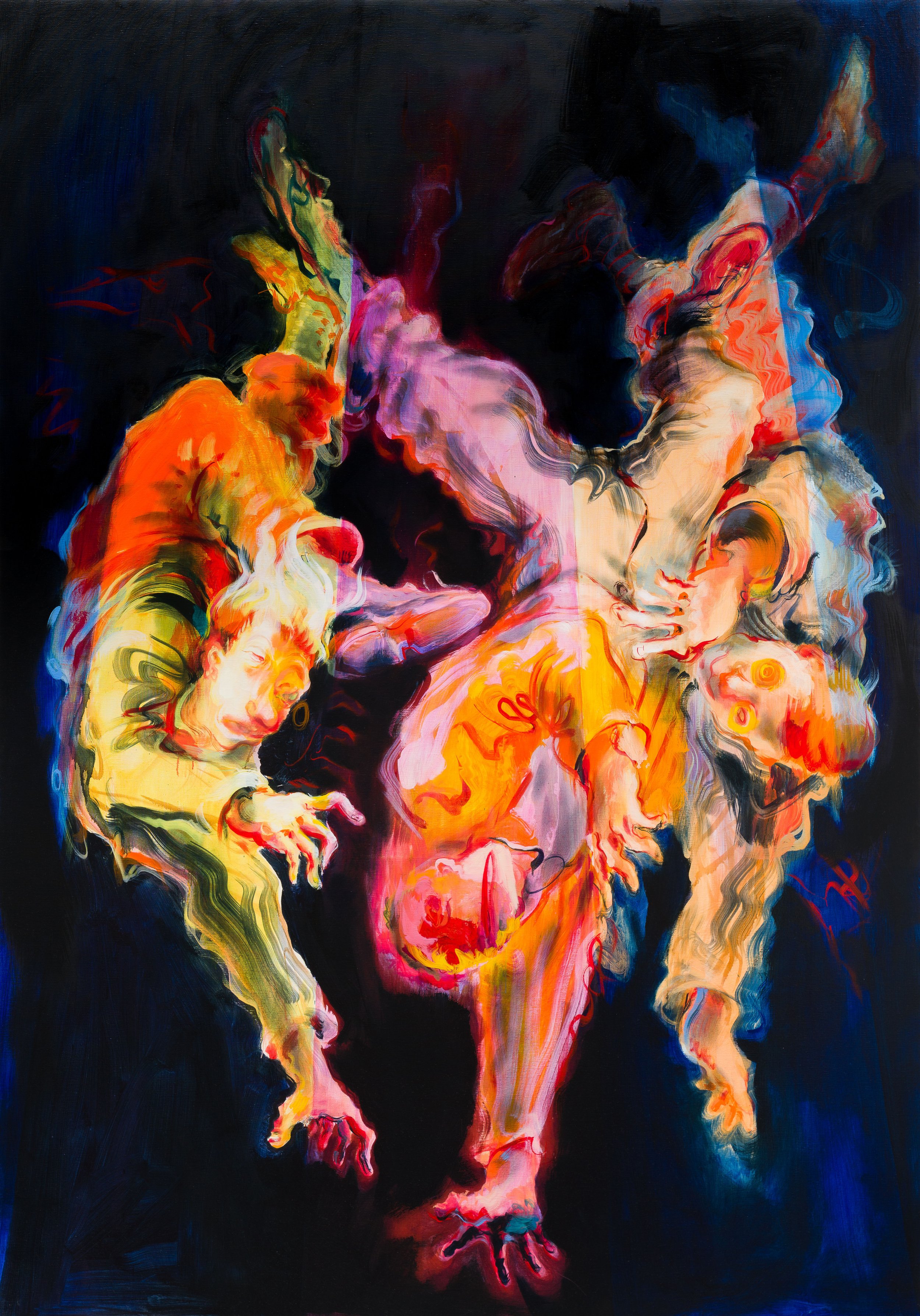 Boys who Climb –  oil on linen 250x175cm 2021 