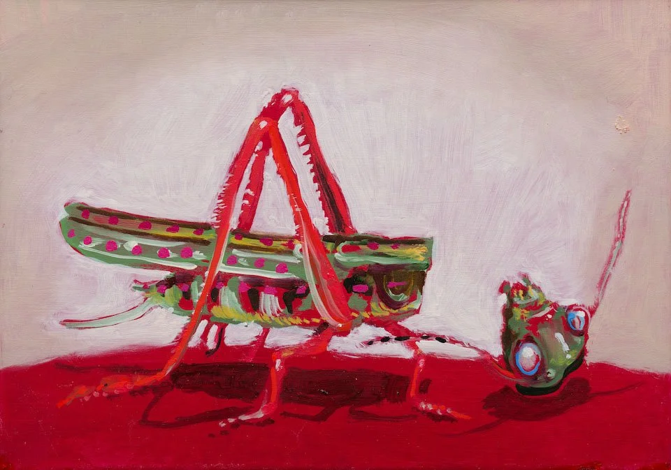 Grasshopper –  oil on panel 13x18cm 2013 