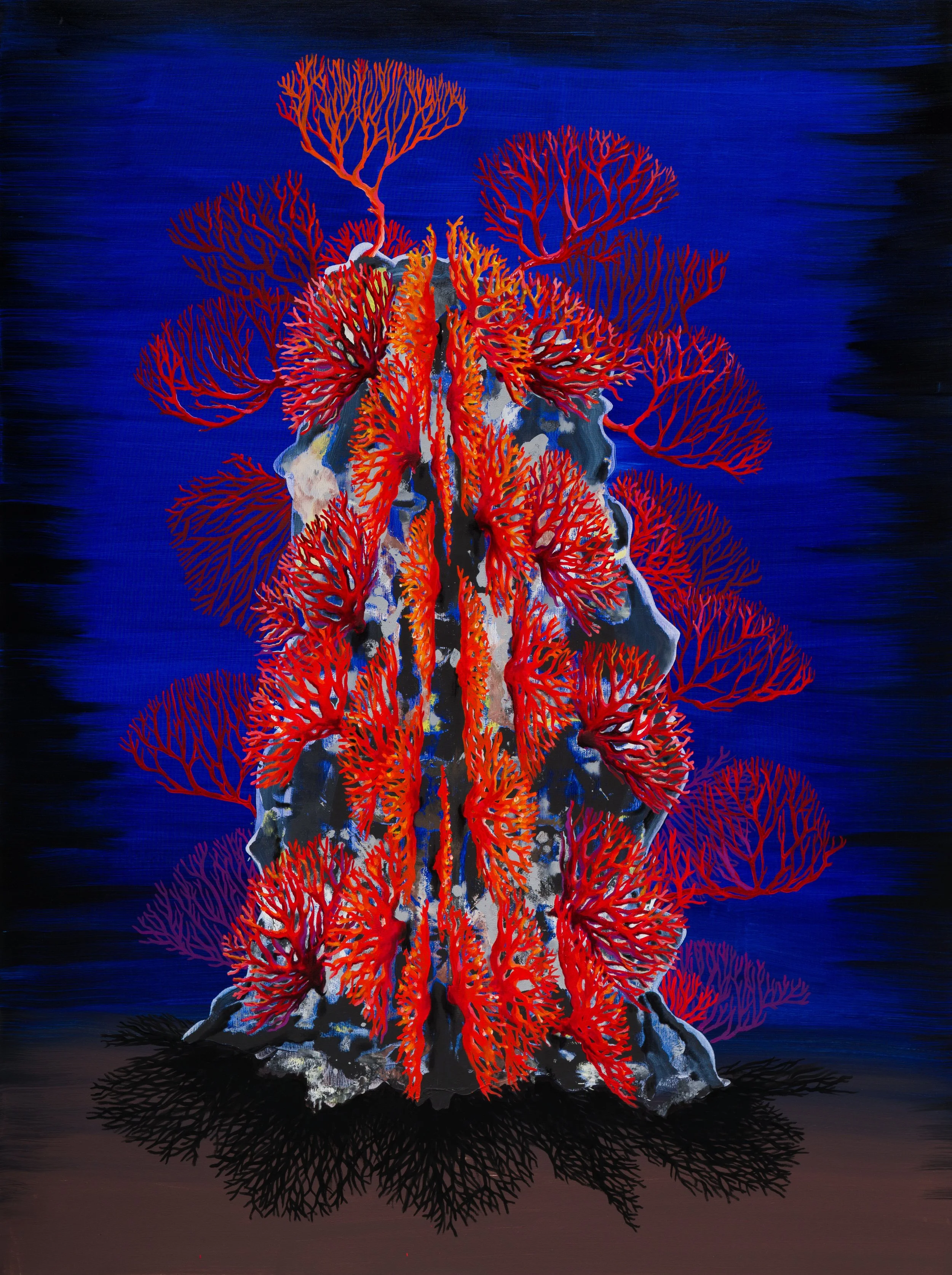 Orange Fans –  oil & acrylic on linen 200x150cm 2021 