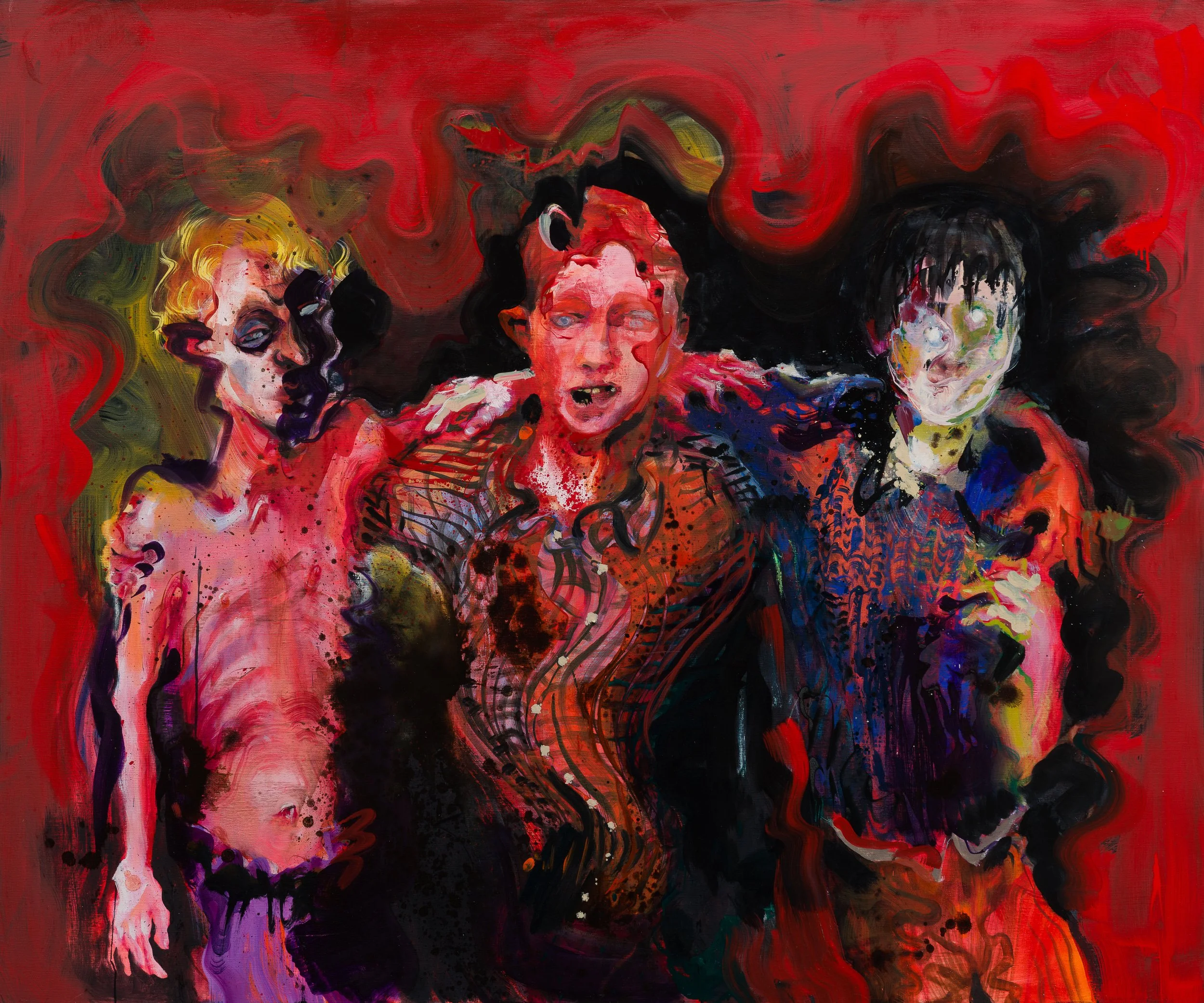 Starved, Beaten, Drowned –  oil on linen 150x180cm 2021 