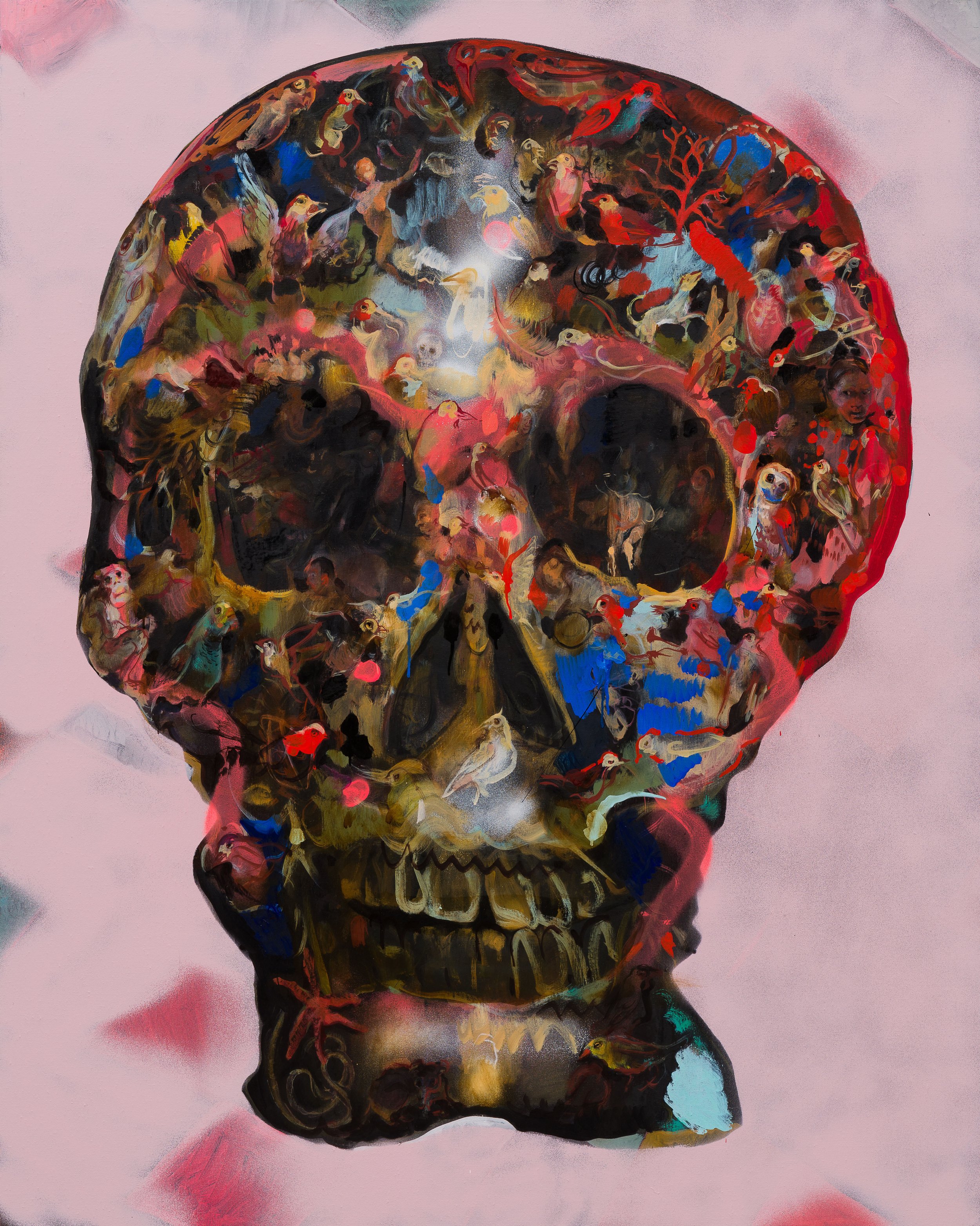 Death of a Naturalist –  oil & spray paint on linen 152x121cm 2017 