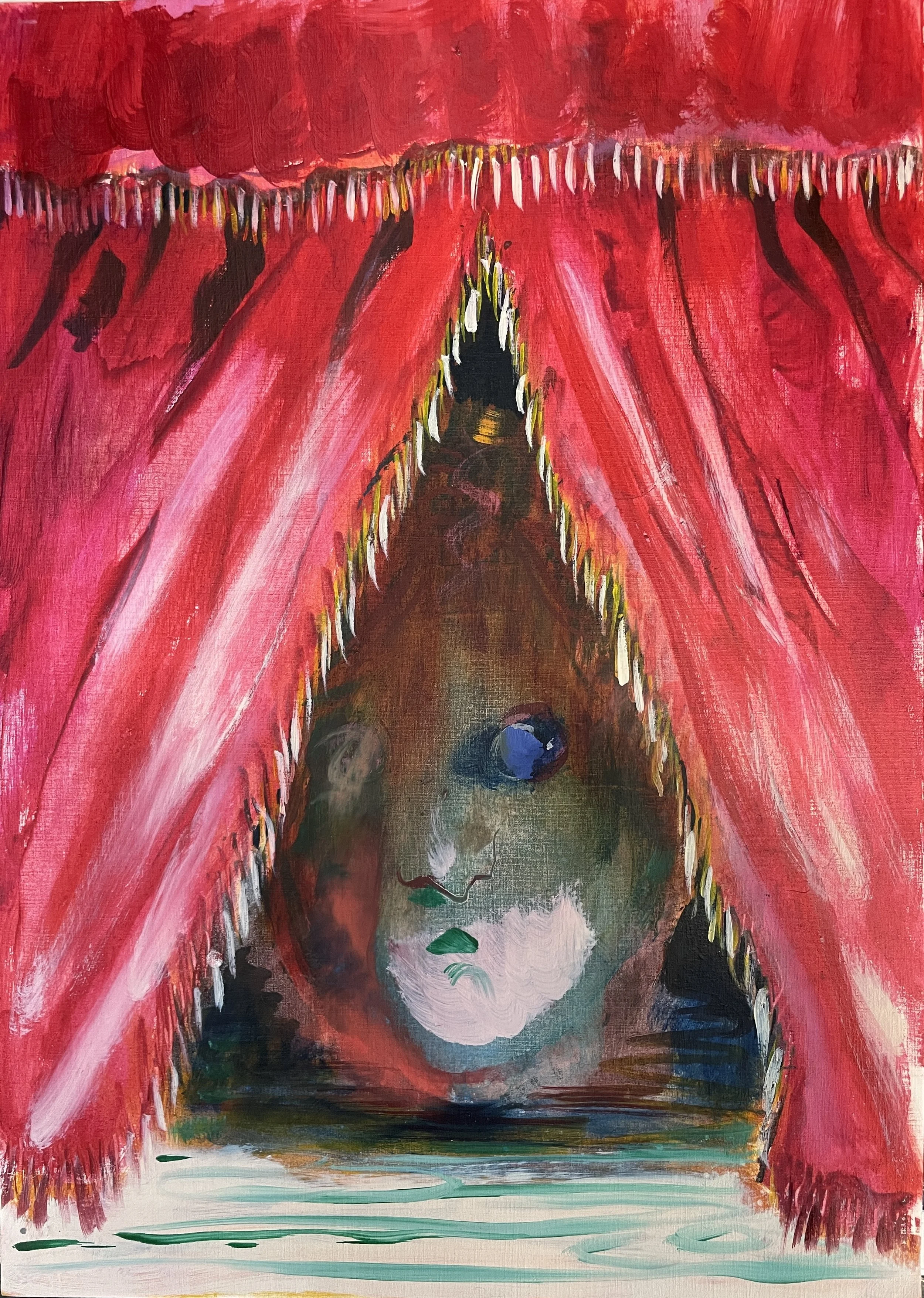 Stagefright -   Oil on paper - 40x30cm 2024 