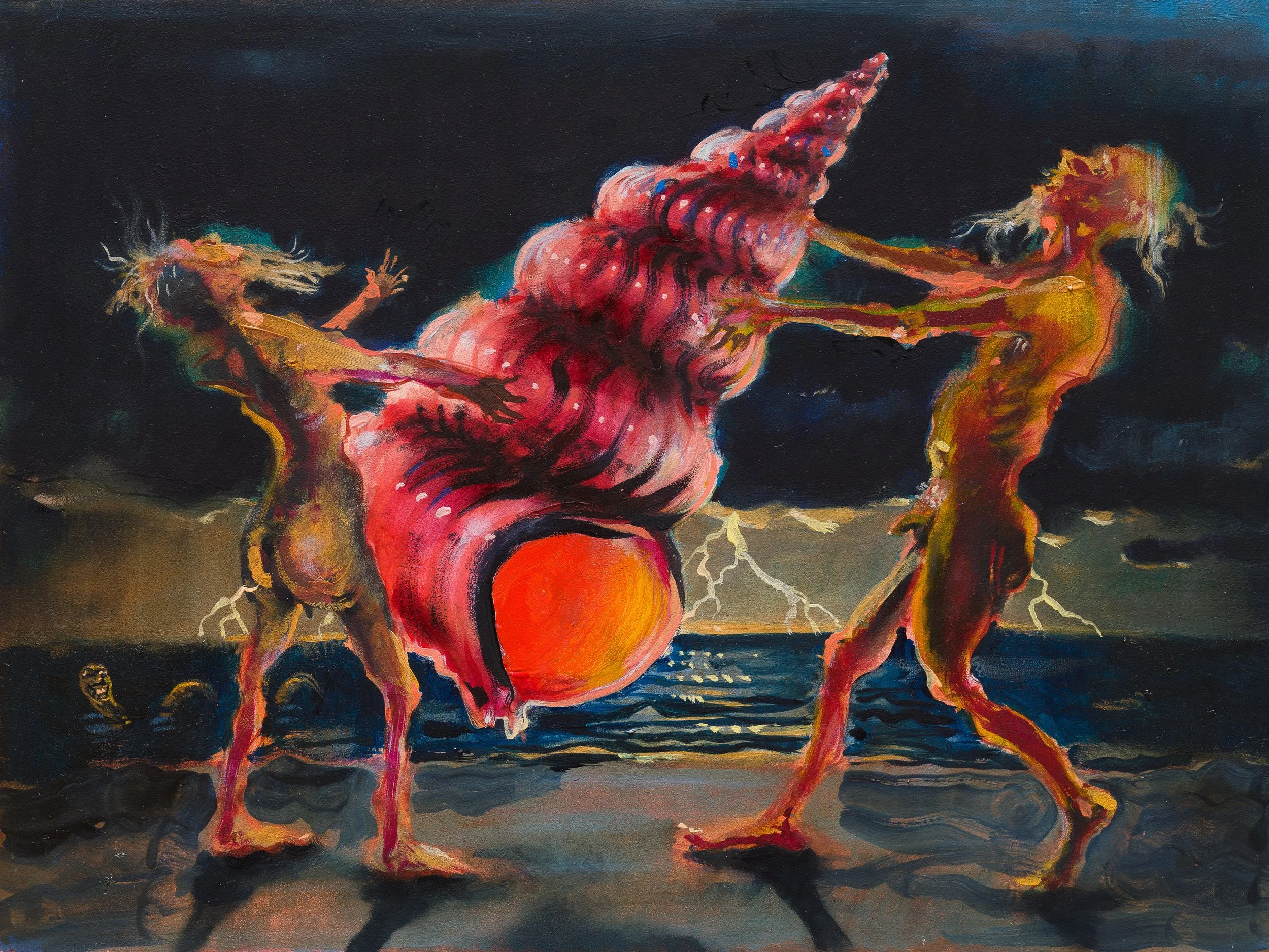 Hermits –  oil on panel 23x30.5cm 2021 