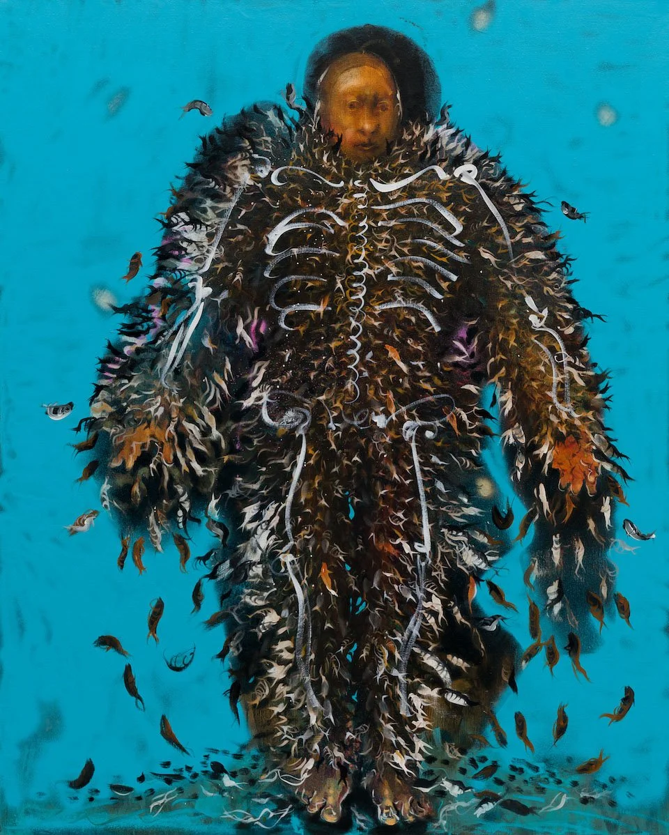 Baited –  Oil & spray-paint on linen 152x121cm 