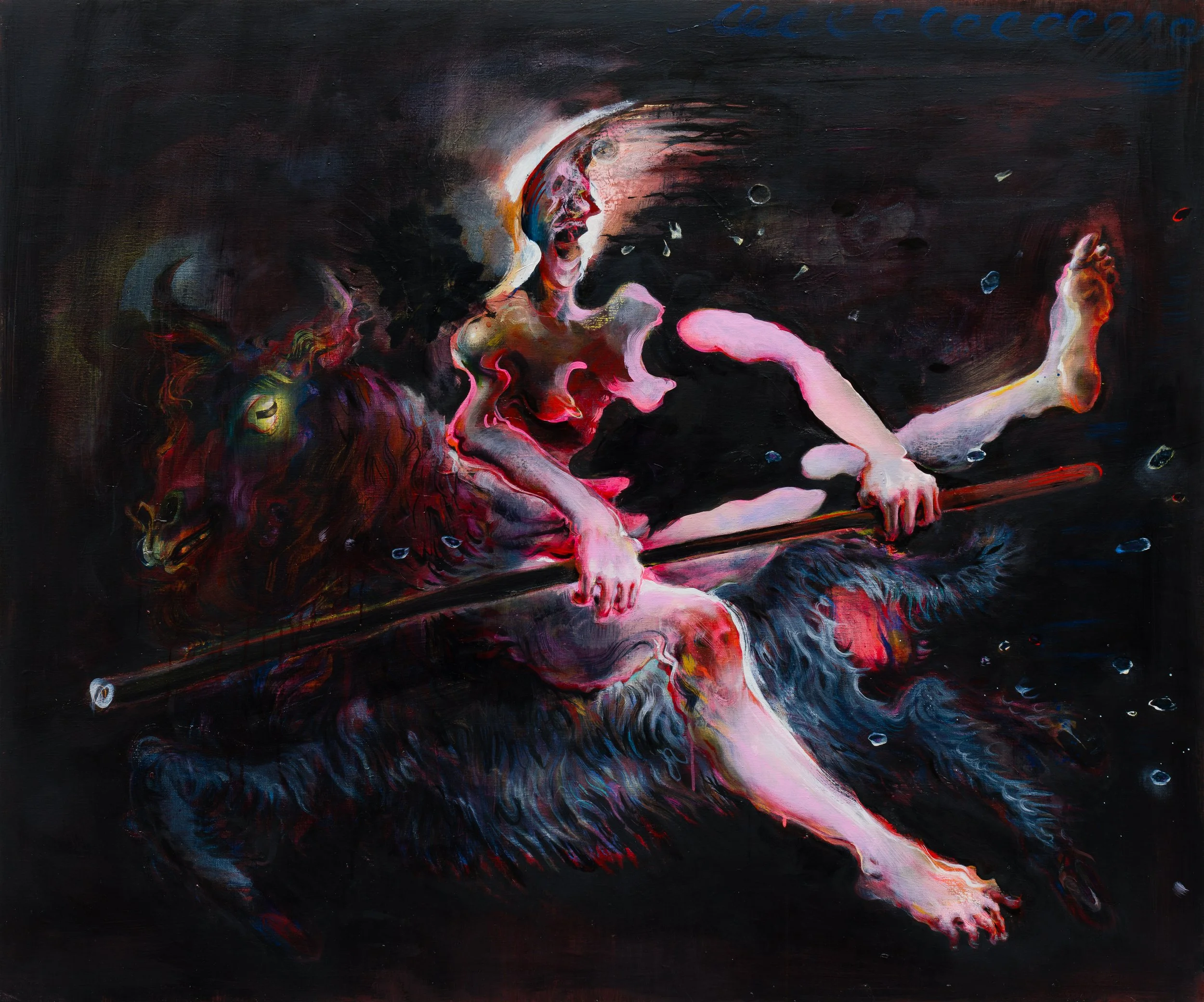 Lust/Hag-ridden -   oil, oil stick on linen 125x160cm 2026 