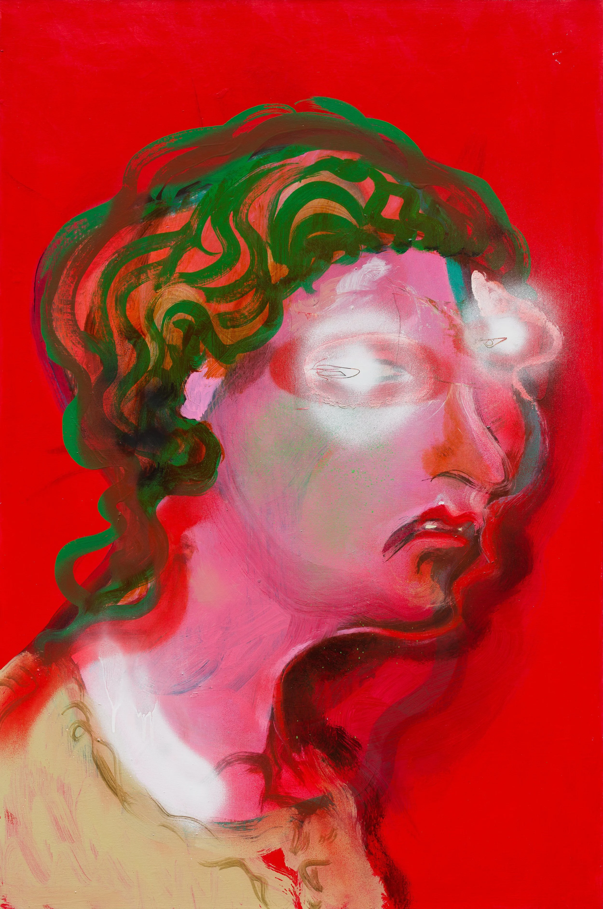 Envy –  oil/acrylic/spraypaint on linen 90x60cm 2025 