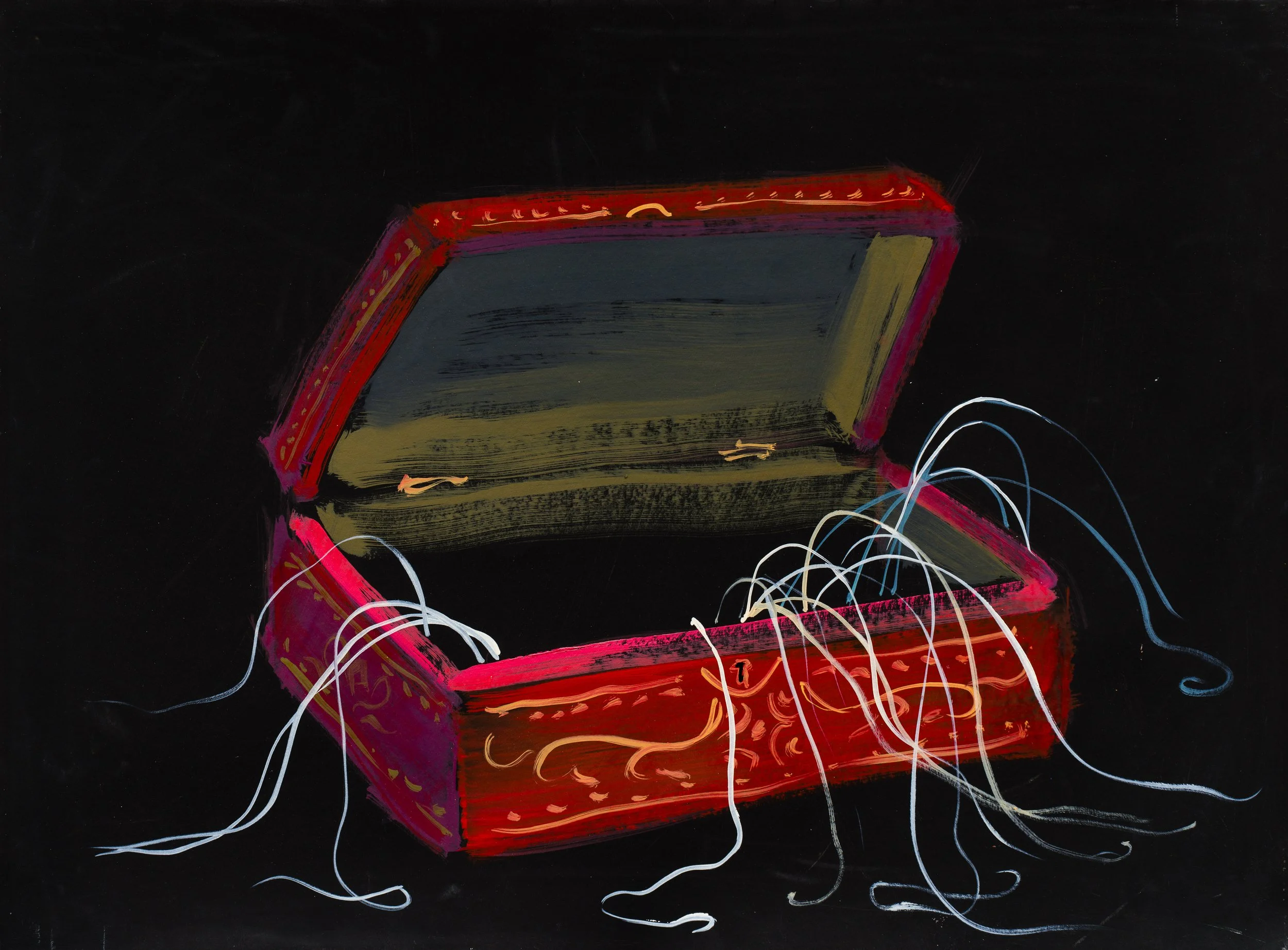 Hairy Box -  Oil on paper - 51x68cm 2025 