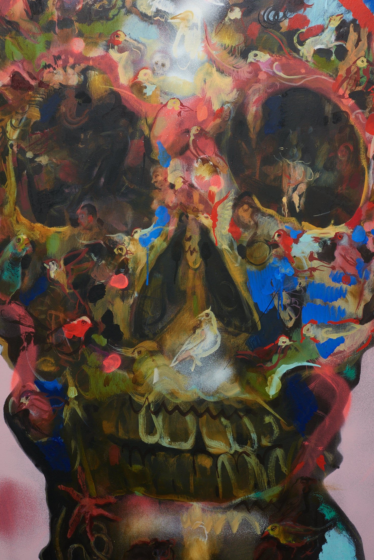 Death of a Naturalist –  oil & spray paint on linen 152x121cm 2017 