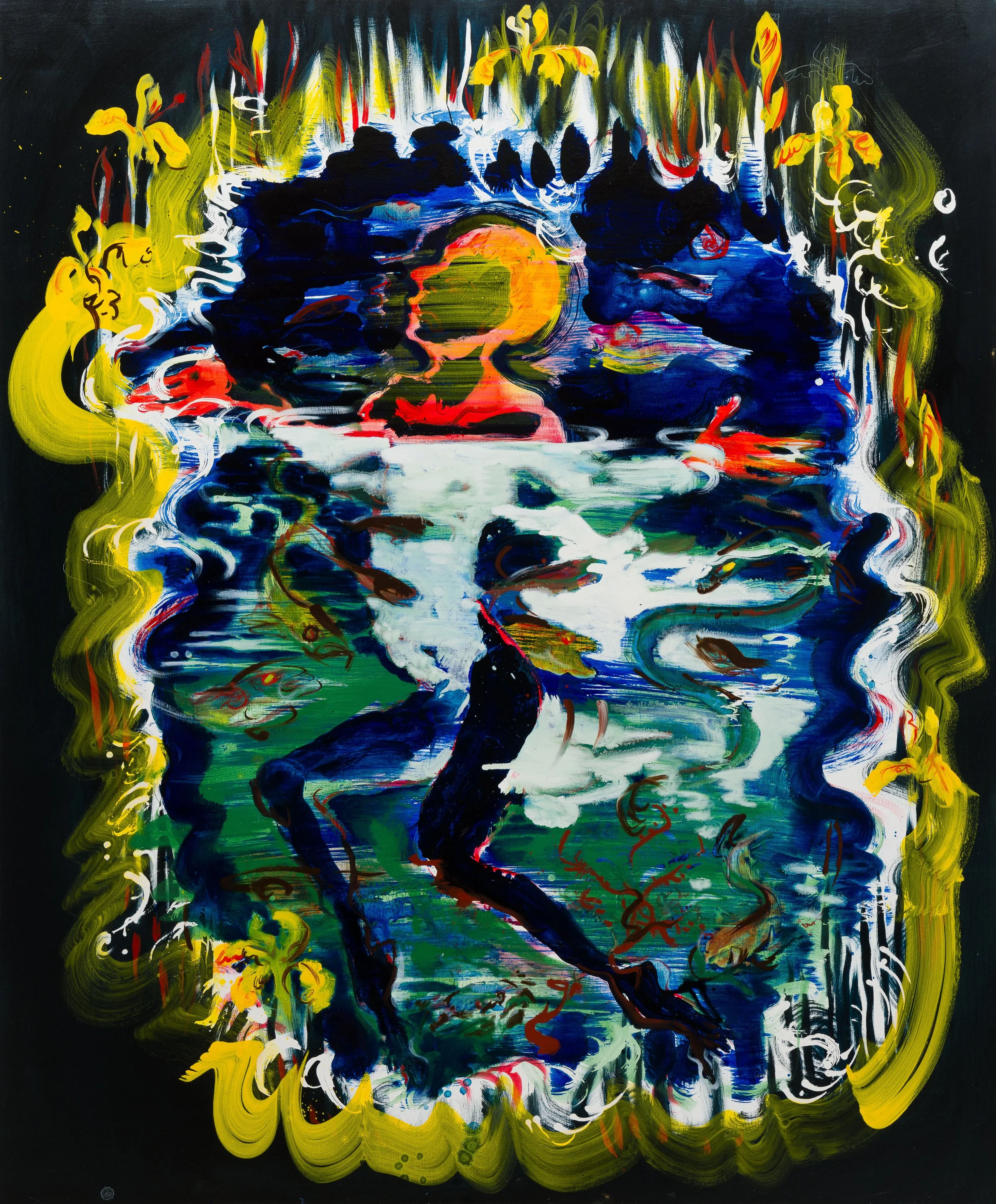 Yellow Flags –  oil on linen 150x125cm 2024 