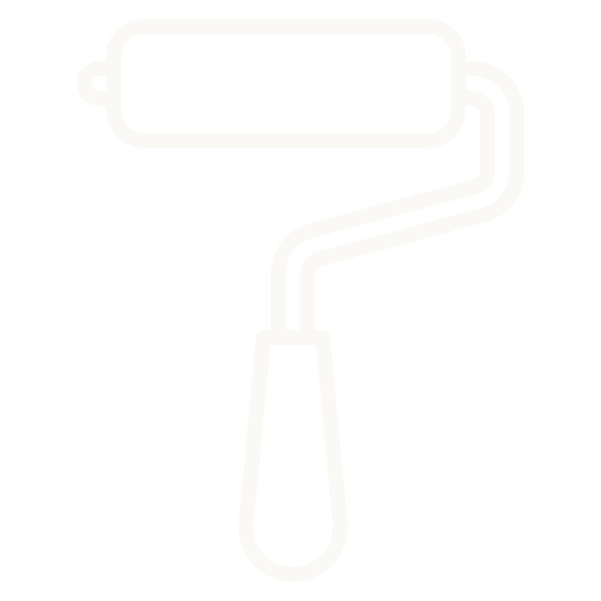 Line drawing of a paint roller.