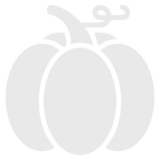 Outline drawing of a pumpkin with a stem and swirling tendril