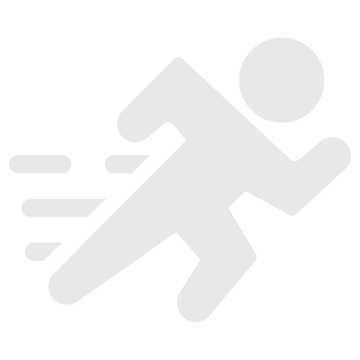 Icon of a running person with motion lines indicating speed.