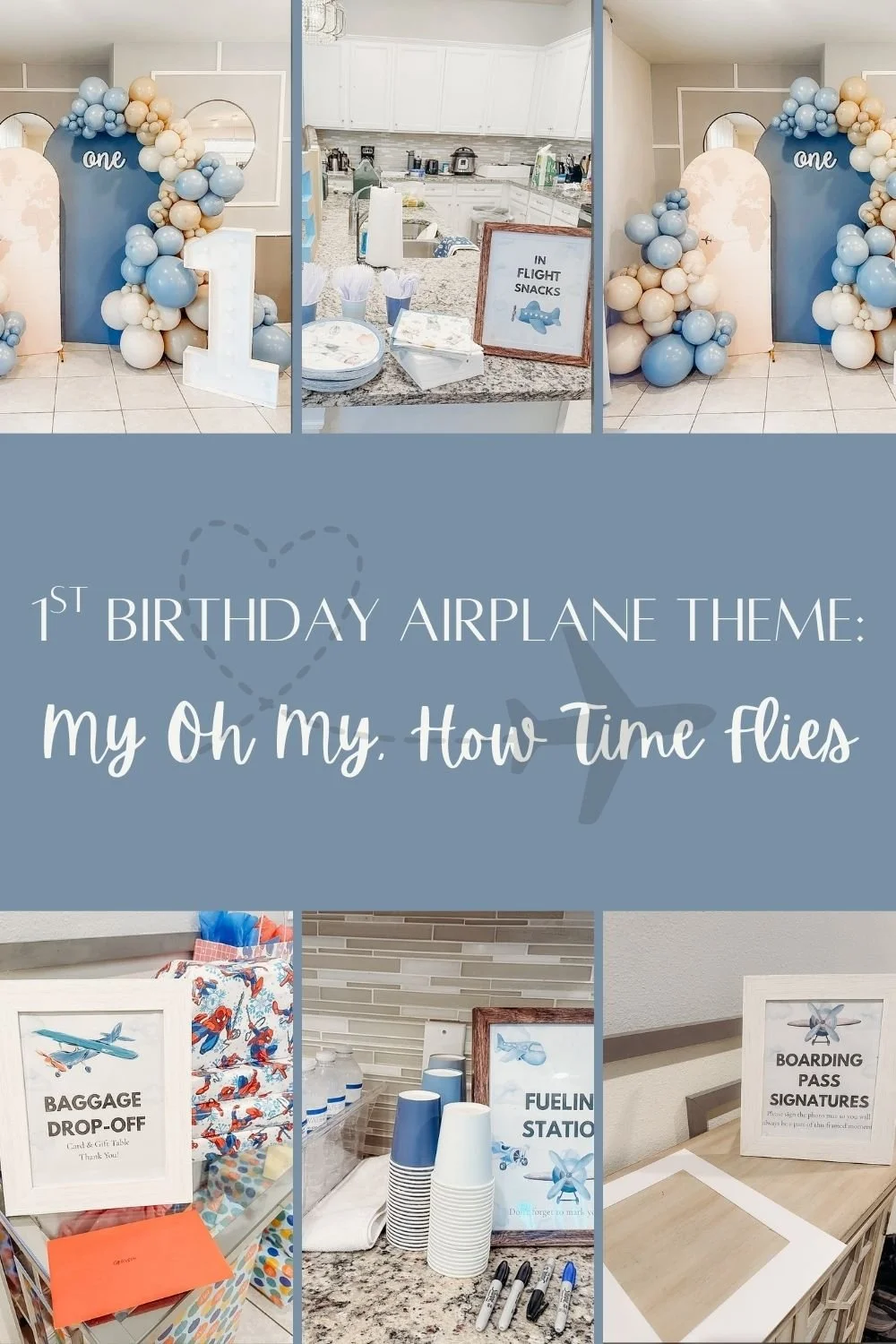 First Birthday Time Flies Downloadable Signs