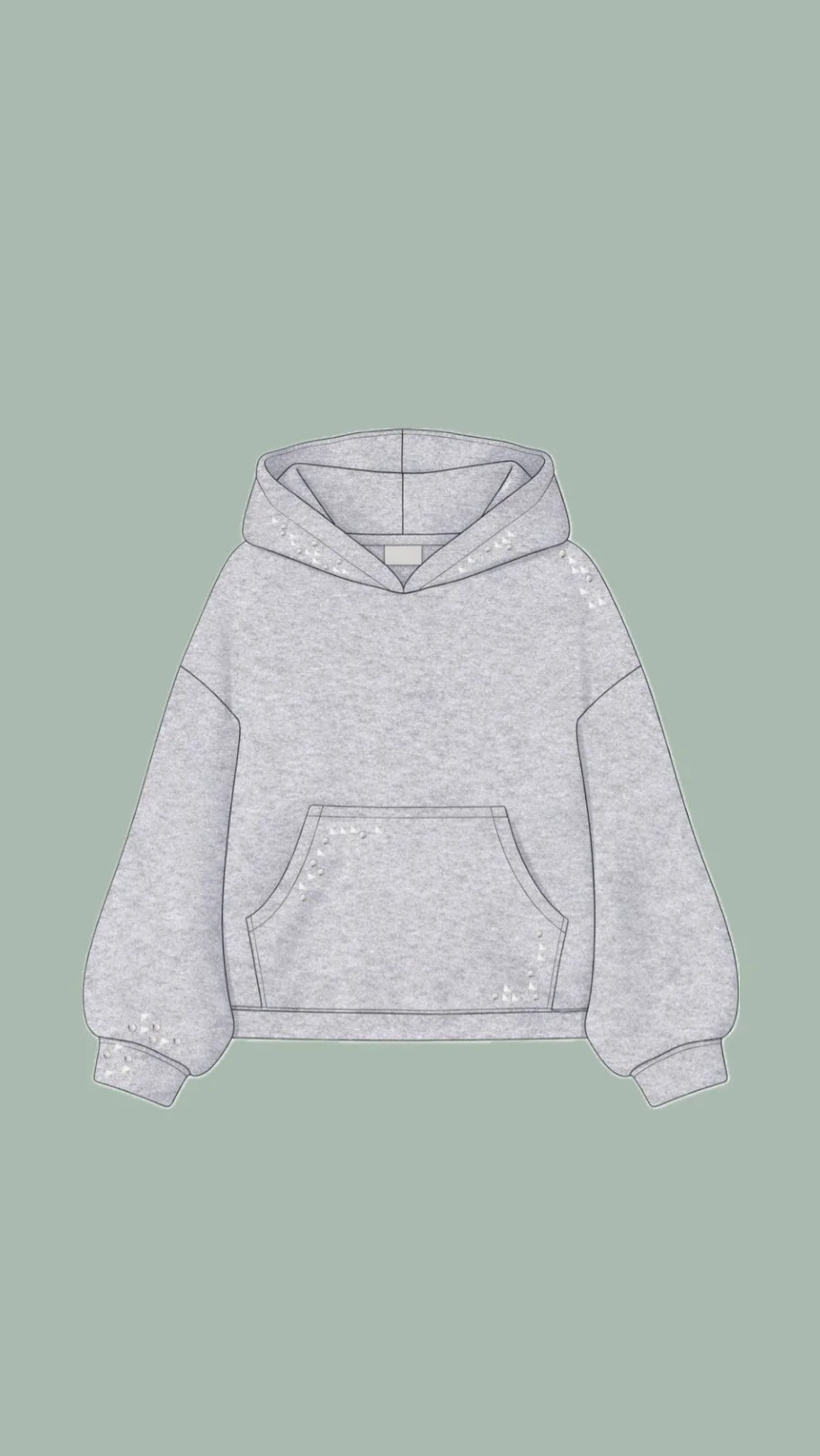 Light grey studded hoodie