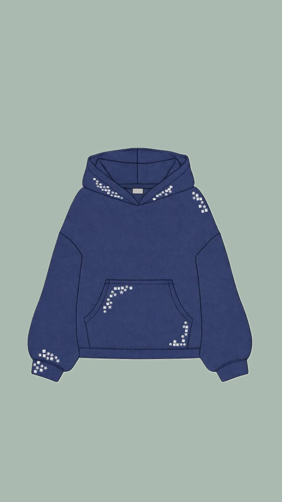 Navy studded hoodie