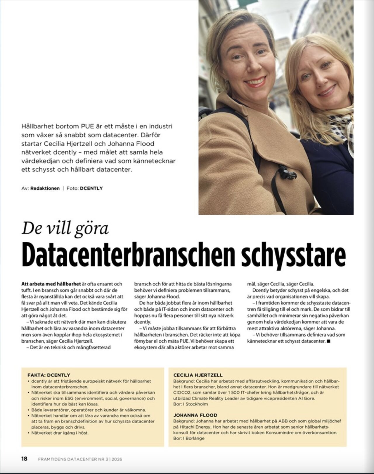 dcently Featured in Framtidens Datacenter