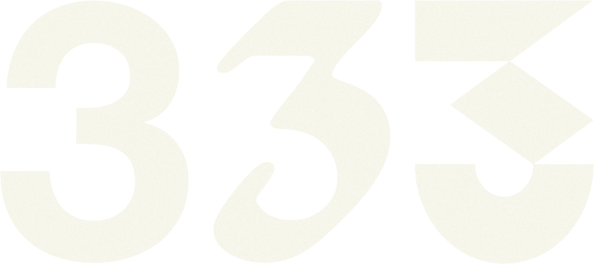 Text Graphic '333' logo