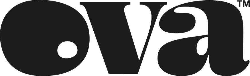 Text graphic 'Ova' Logo 