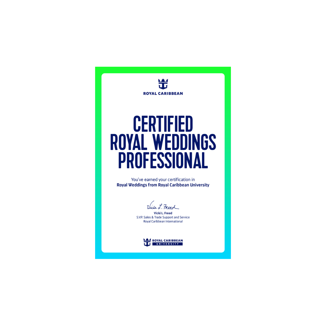 Royal Caribbean Certified Royal Wedding Professional Certificate