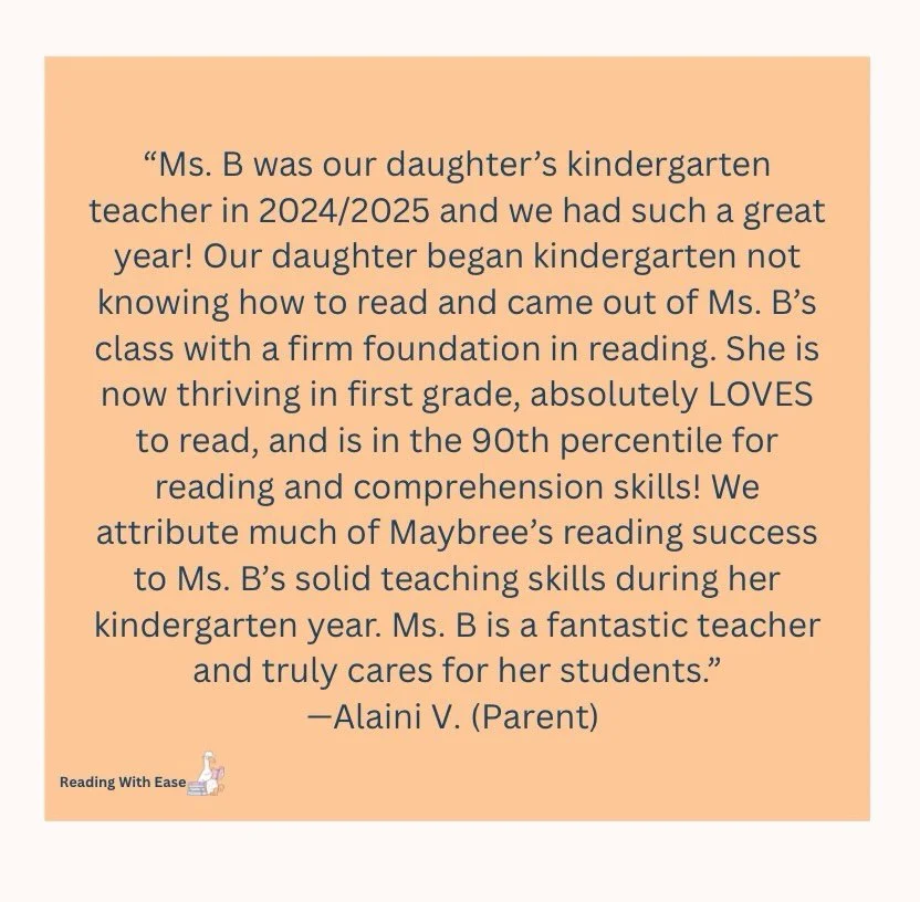 It&rsquo;s comments like this that remind me of why I do it! Watching a child learn to read is the most magical thing 🪿🪄 
.
.
.
Summer 2026 is still LIVE! 💌DM me to chat! 💬 #privatetutoring #ortongillingham #reading #learntoread #seacoastnhtutori