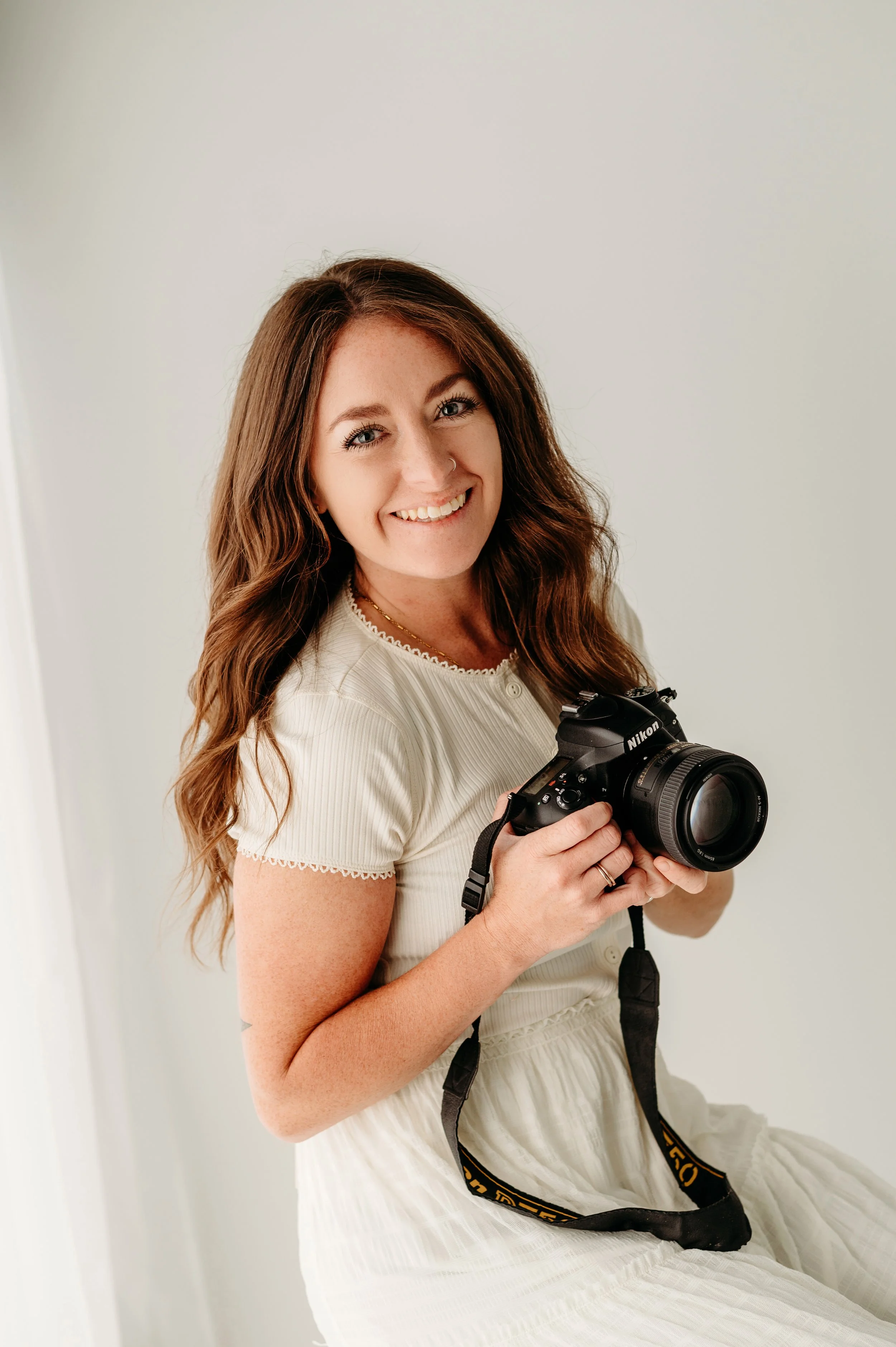 nashville tennessee family, newborn, maternity, and baby photographer in her white studio with beautiful natural window light