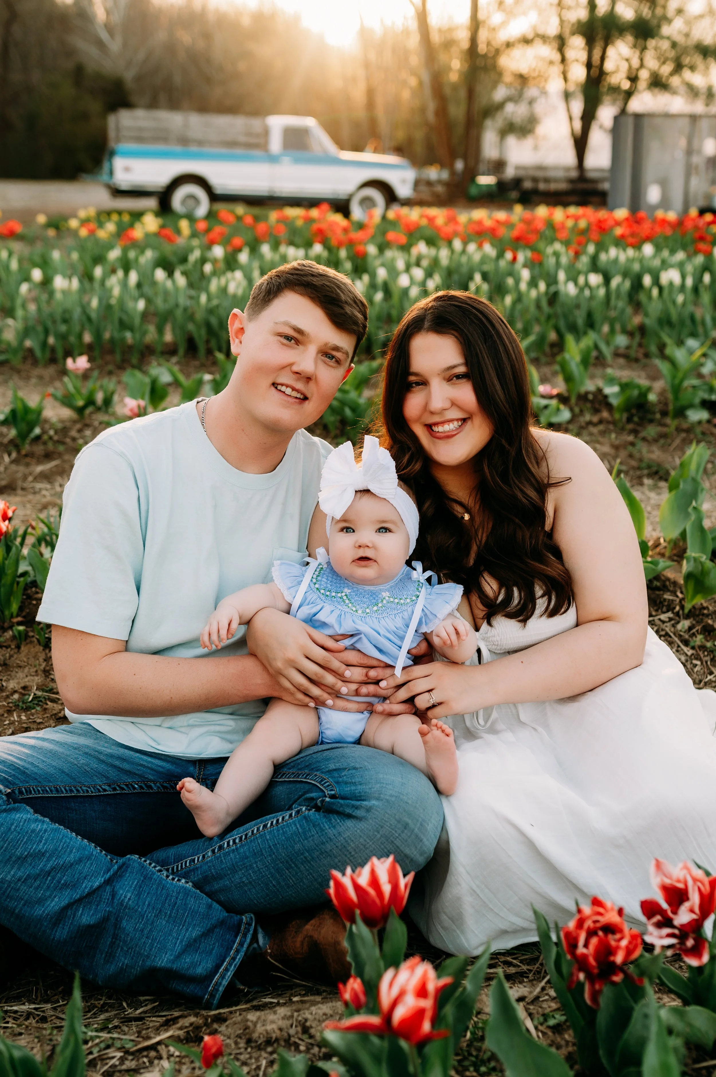 outdoor family session during golden hour in Nashville, TN