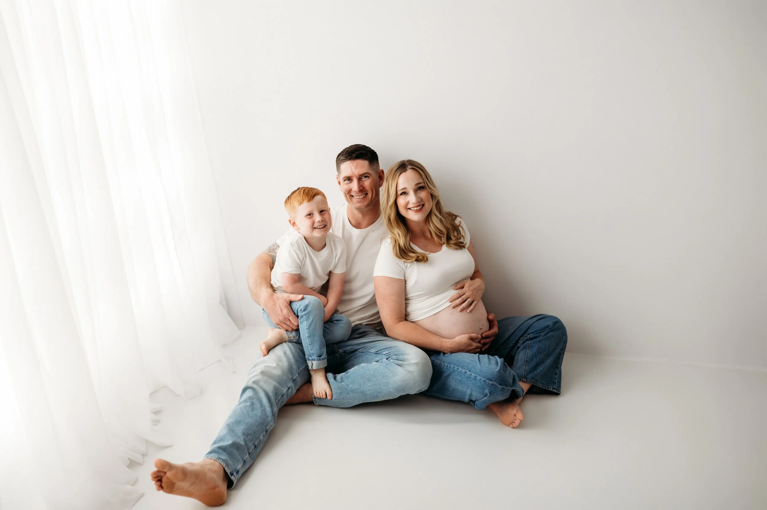 nashville tennessee family photo session in a timeless white studio