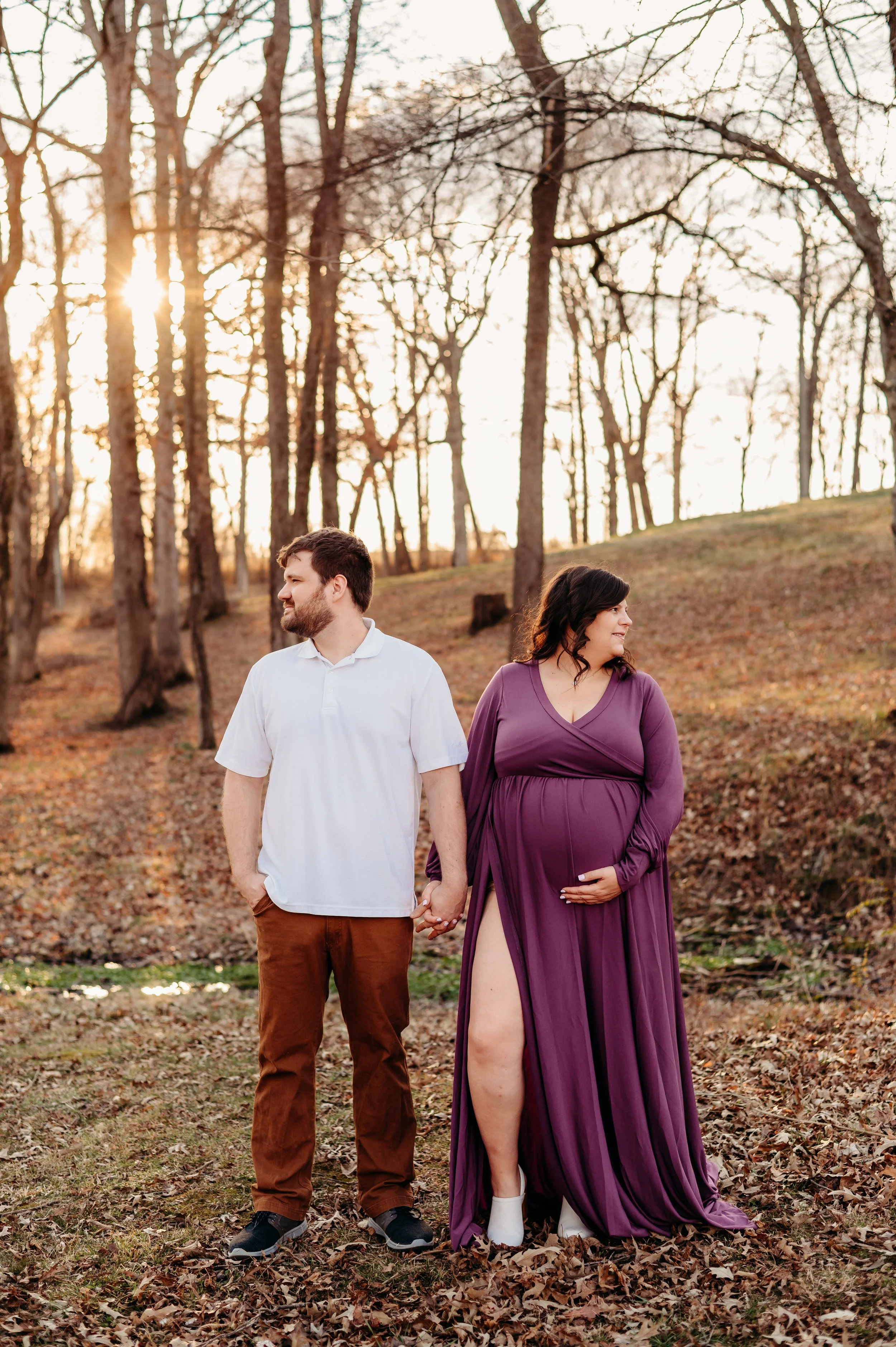 golden hour maternity session at a local park in Springfield, TN