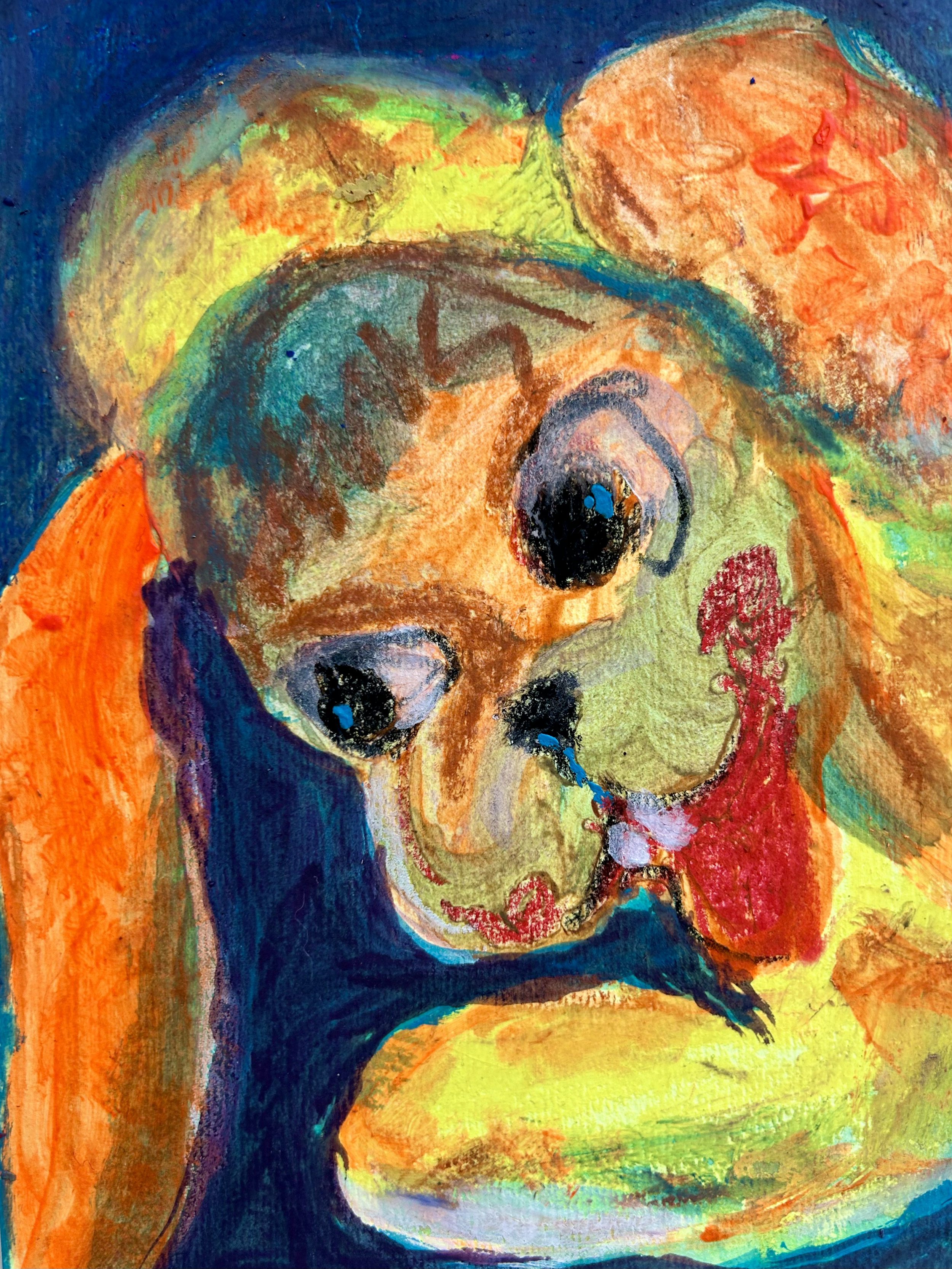 "Good Boy"
Mixed media on paper