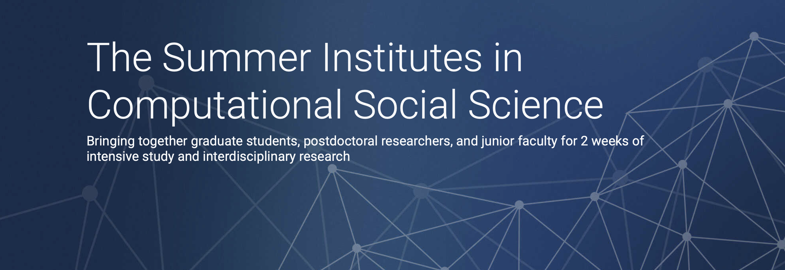 Header of The Summer Institutes in Computational Science informational header
